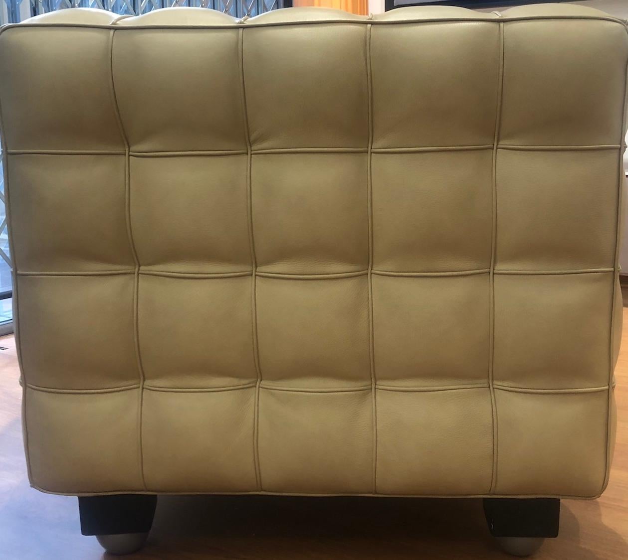 A classic example of Josef Hoffmann’s strict geometrical lines and the quadratic theme in his work is this Kubus sofa. Originally designed in 1910 and handcrafted to perfection.

A wonderful modern sofa, firm and well proportioned cubes in