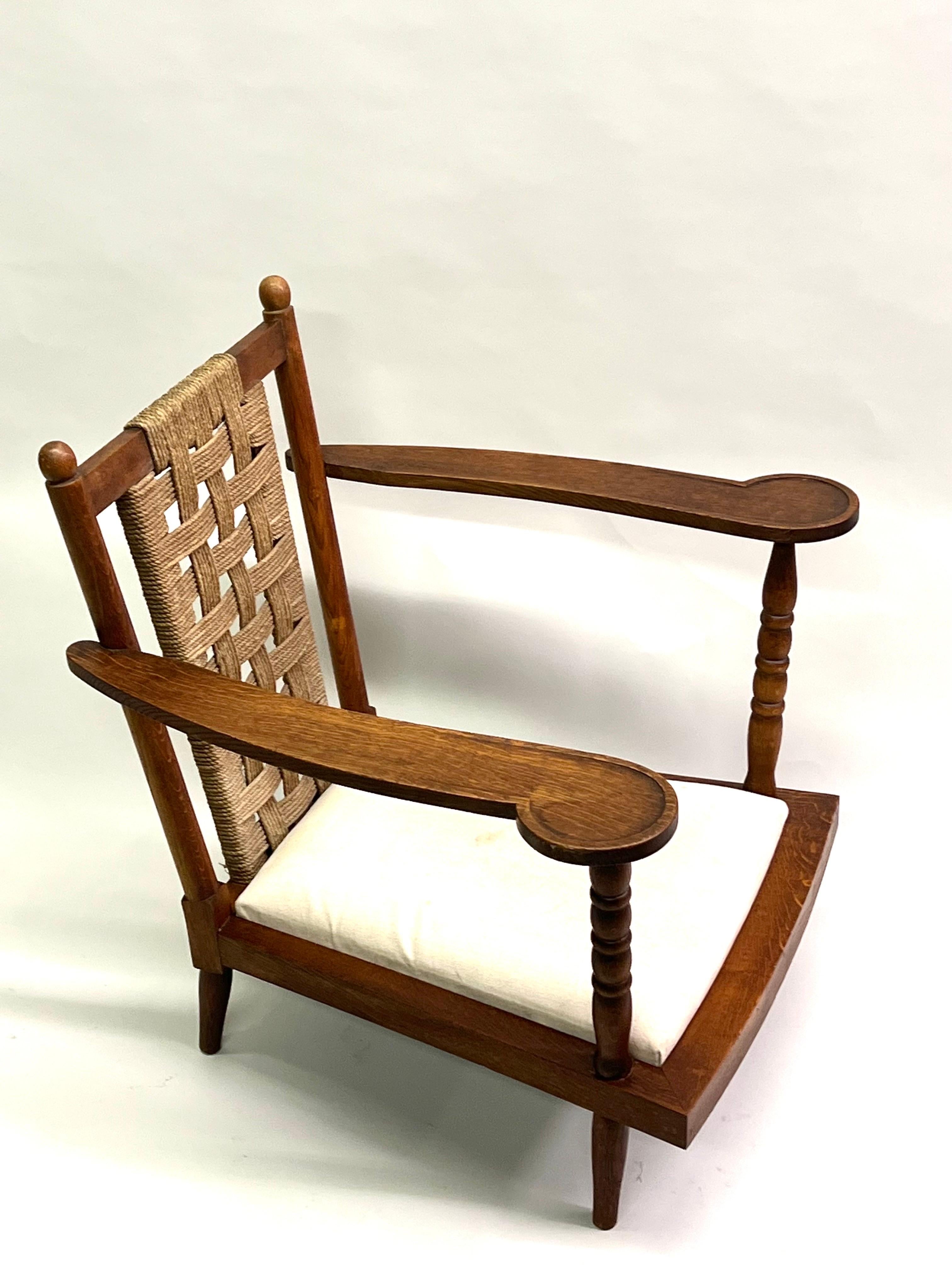 Rare Belgian Mid-Century Modern Fireside Lounge Chair by Marcel Baugniet In Good Condition For Sale In New York, NY