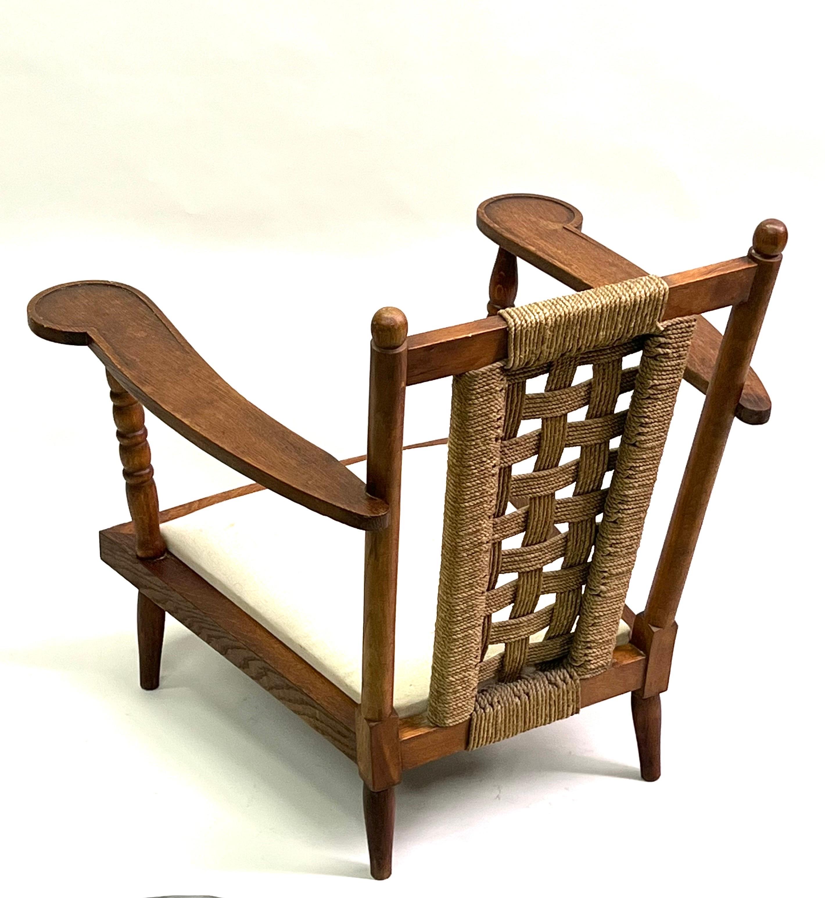 Upholstery Rare Belgian Mid-Century Modern Fireside Lounge Chair by Marcel Baugniet For Sale