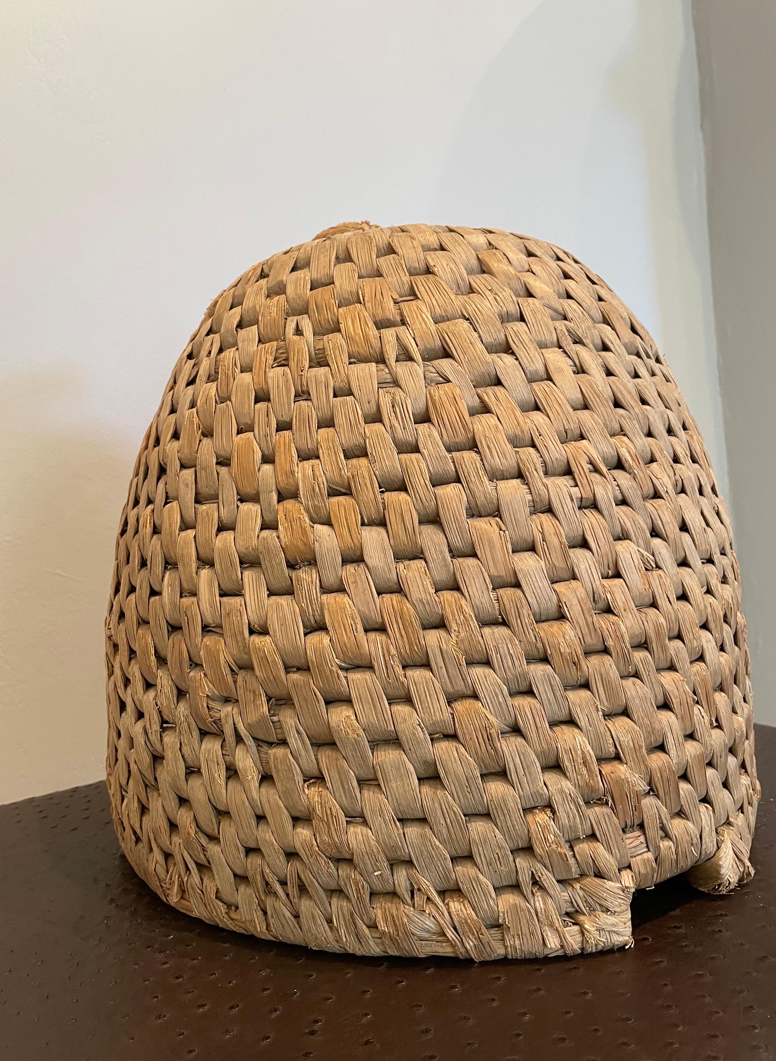 Rare Belgian Straw Domed Bee Skep, CA 1900 In Good Condition In Woodbury, CT