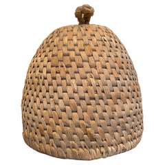 Antique Rare Belgian Straw Domed Bee Skep, CA 1900