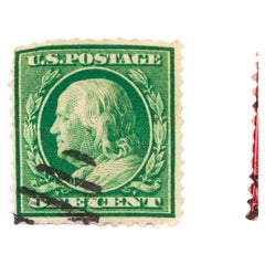 Rare timbre vert d'un cent de Benjamin Franklin Début du 20e siècle