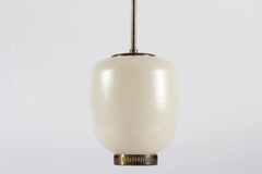 Rare Bent Karlby China Pendant with Stripes Made of Opaline Glass by Lyfa 1960s