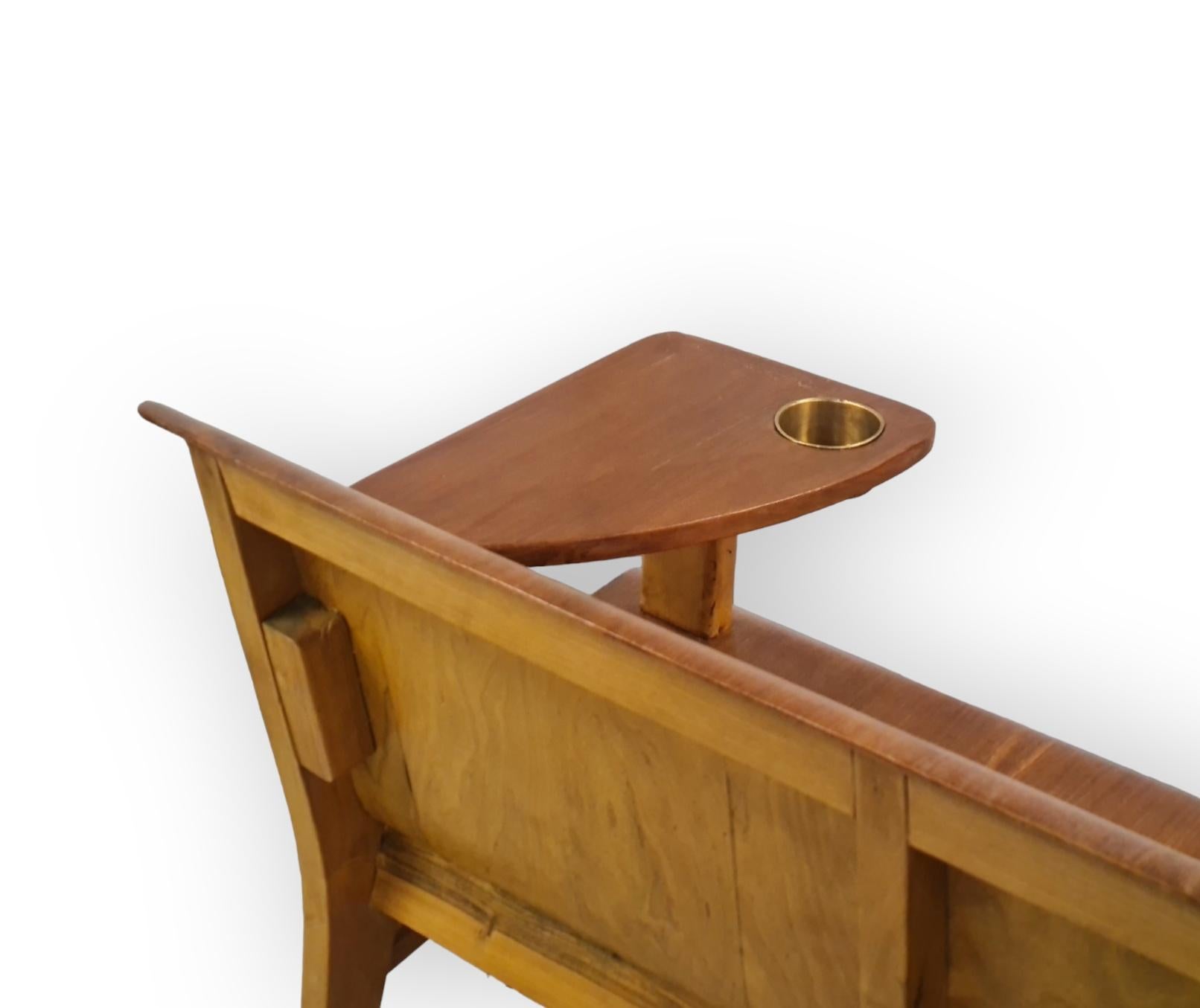 Elm Rare Bent Wood Bench by Architect Risto V. Luukkonen, Vakiopuu Oy For Sale