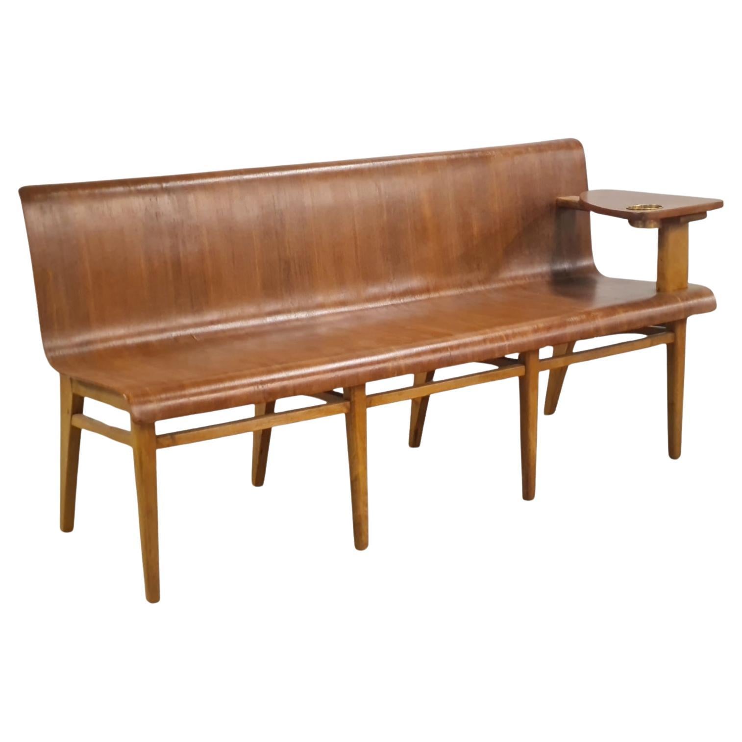 Rare Bent Wood Bench by Architect Risto V. Luukkonen, Vakiopuu Oy For Sale