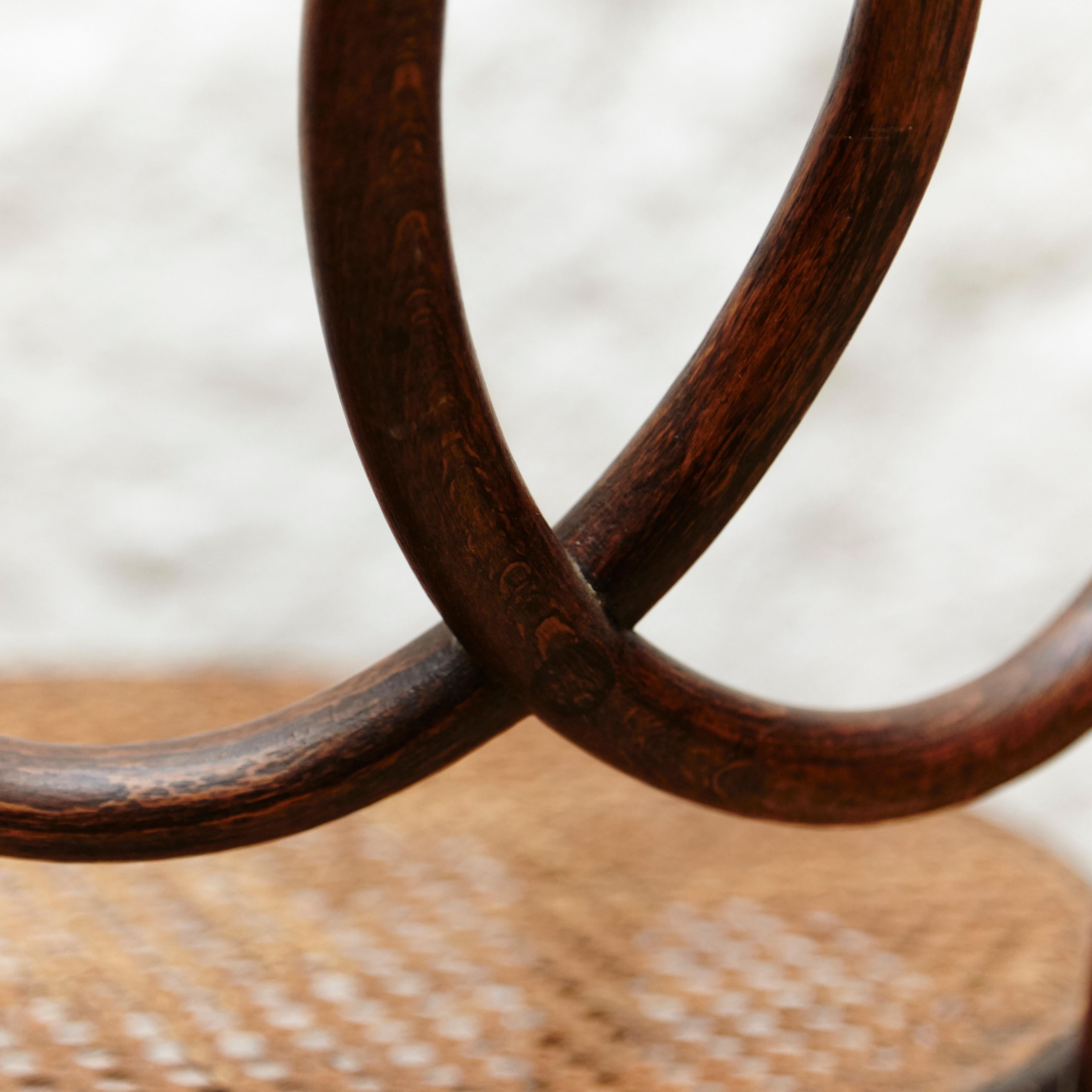 Austrian Rare Bentwood and Rattan Chair in The Style of Thonet, circa 1920
