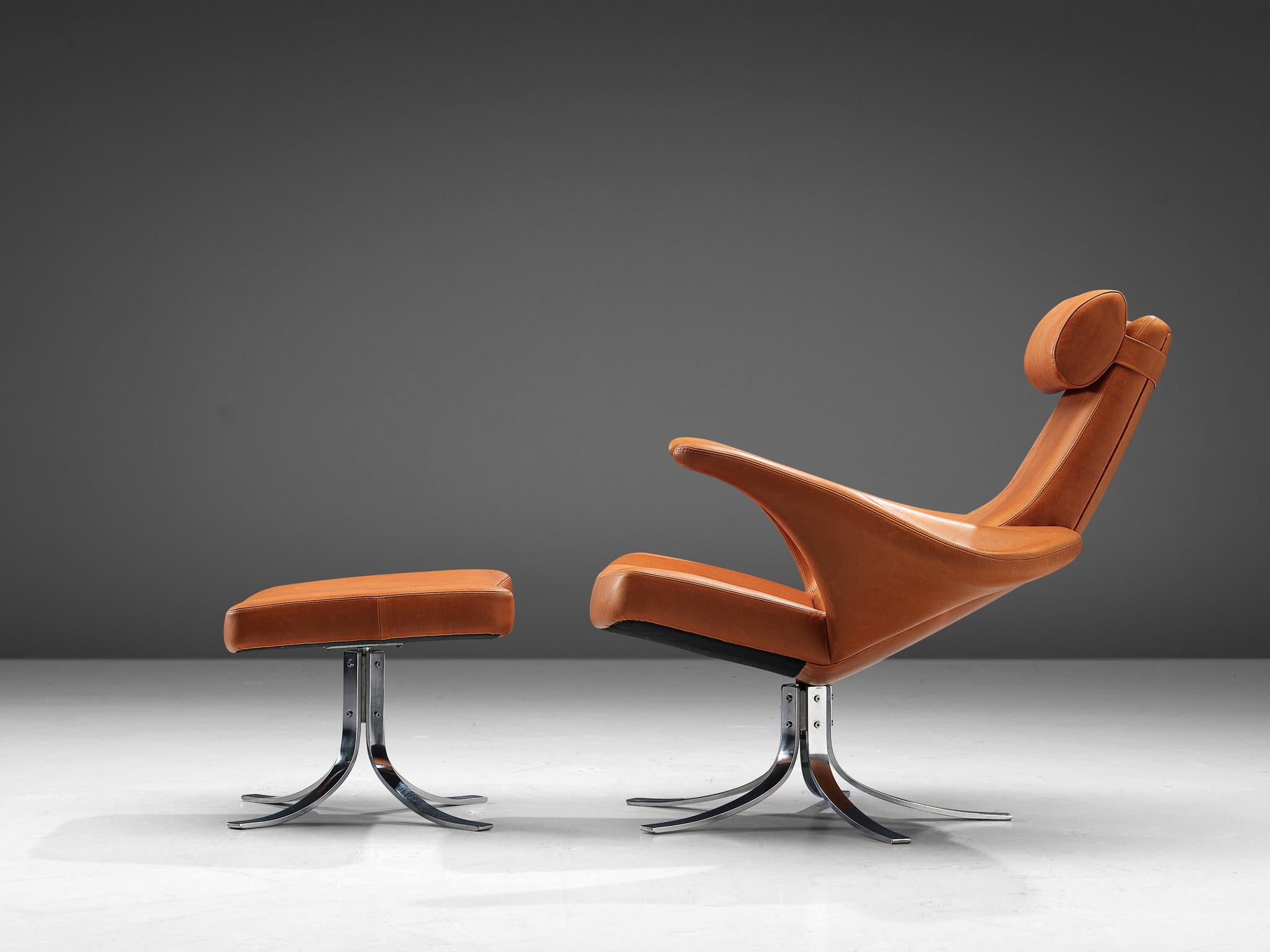 Danish Rare Berg & Eriksson 'Seagull' 9601 Chair with Ottoman For Sale