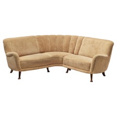 Rare Berga Mobler Corner Sofa in Beige Teddy Upholstery