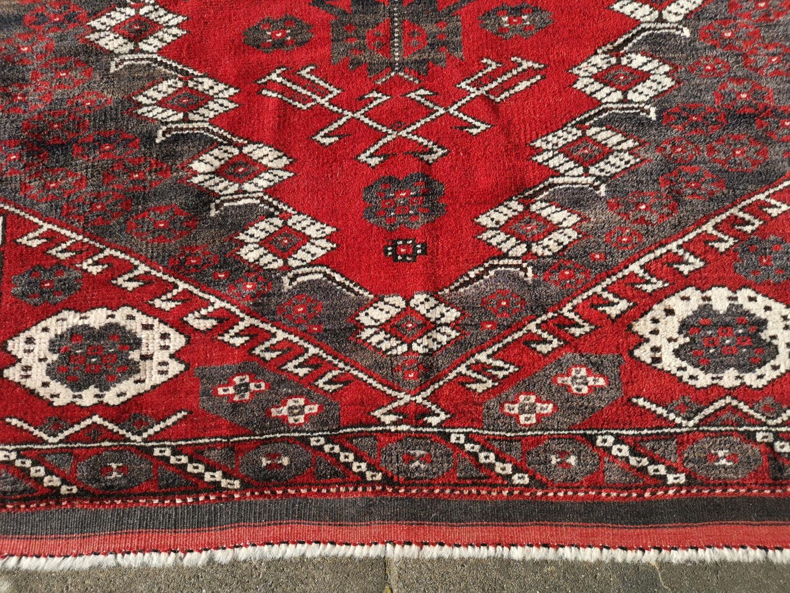 Seltener Antiker Bergama Kiz Teppich Türkei Rot Grau im Angebot 2