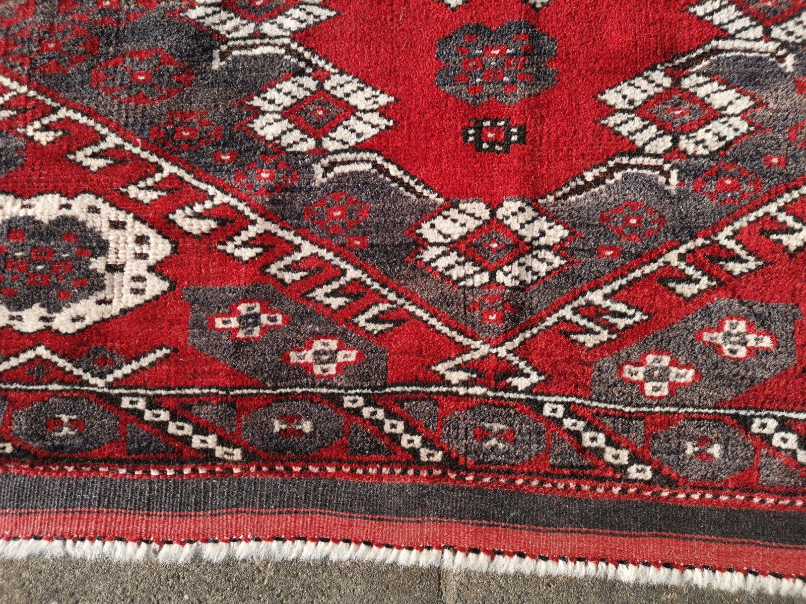 Seltener Antiker Bergama Kiz Teppich Türkei Rot Grau im Angebot 3