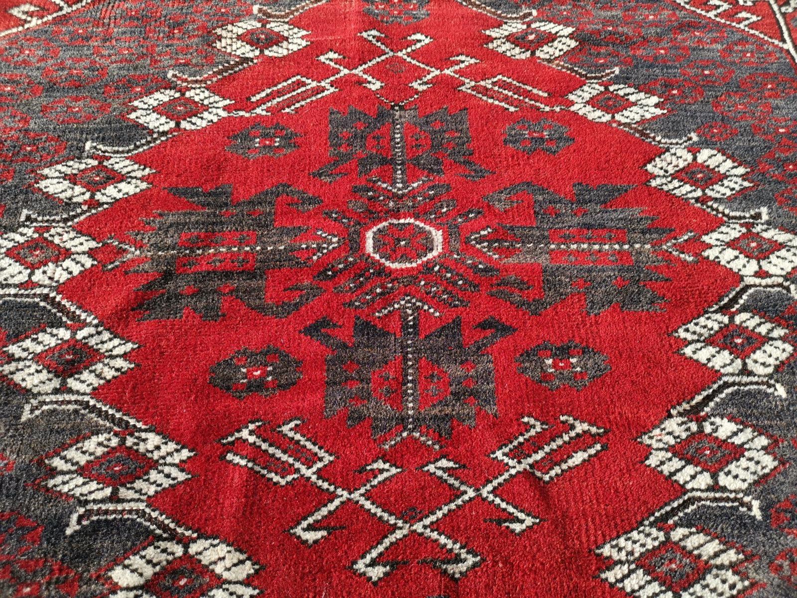 Rare Antique Bergama Kiz Rug Turkey Red Grey For Sale 3