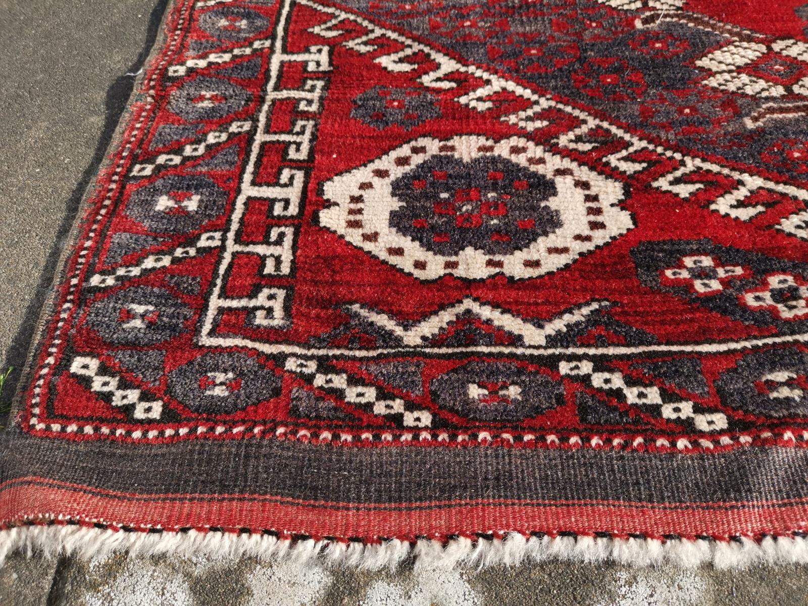 Rare Antique Bergama Kiz Rug Turkey Red Grey For Sale 5