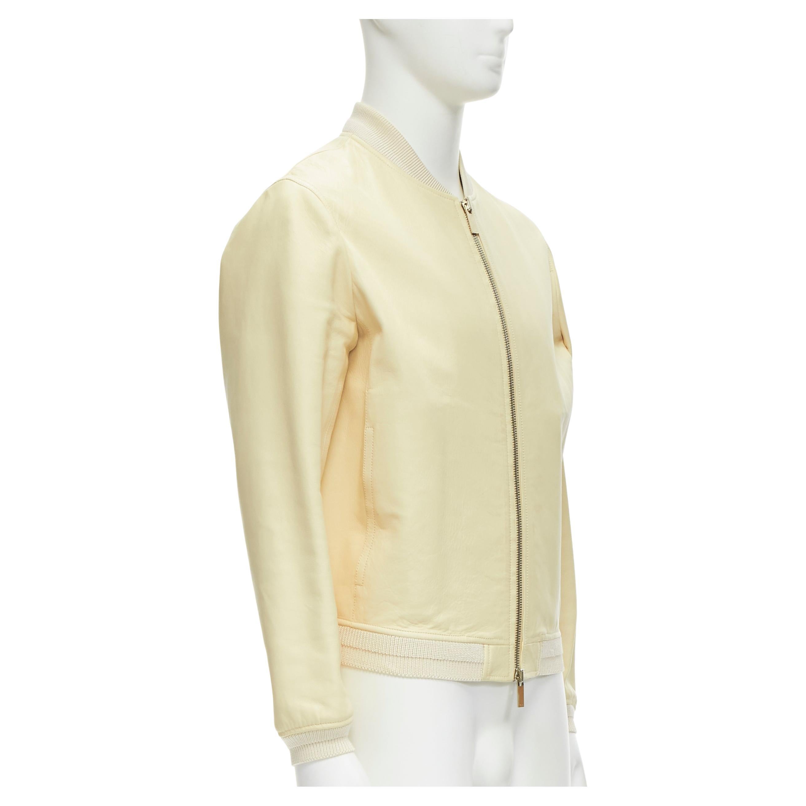 rare BERLUTI Haider Ackermann 2018 Runway yellow lambskin leather bomber jacket