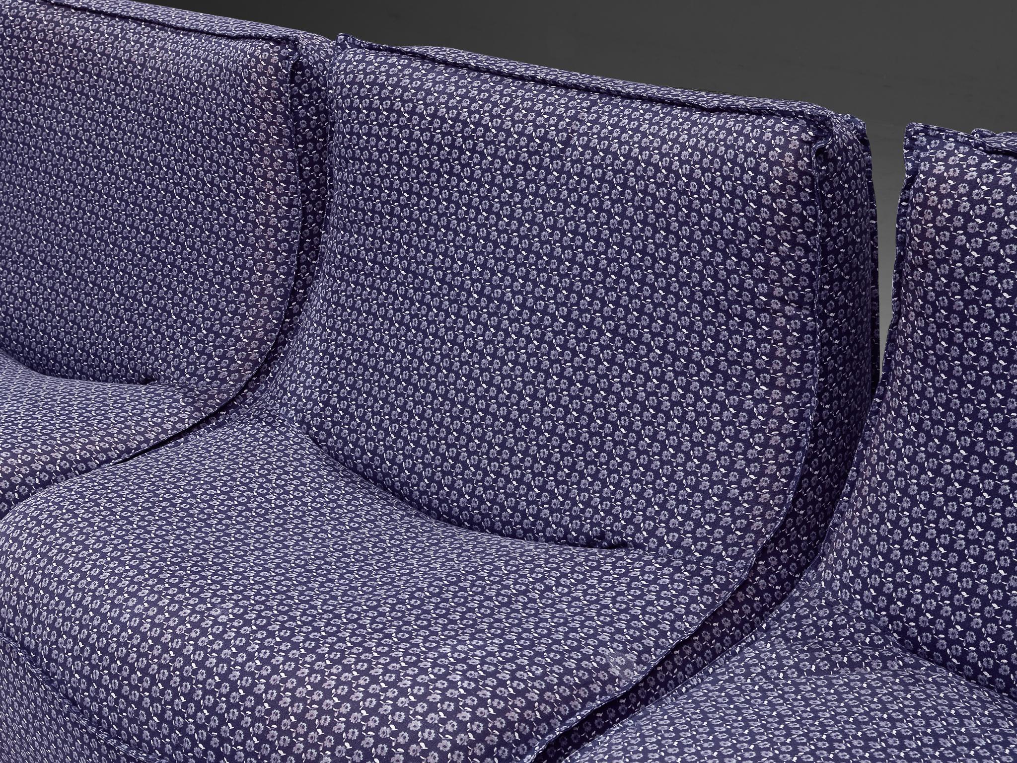 Late 20th Century Rare Bernard Govin for Ligne Roset Sectional Sofa in Purple Upholstery For Sale