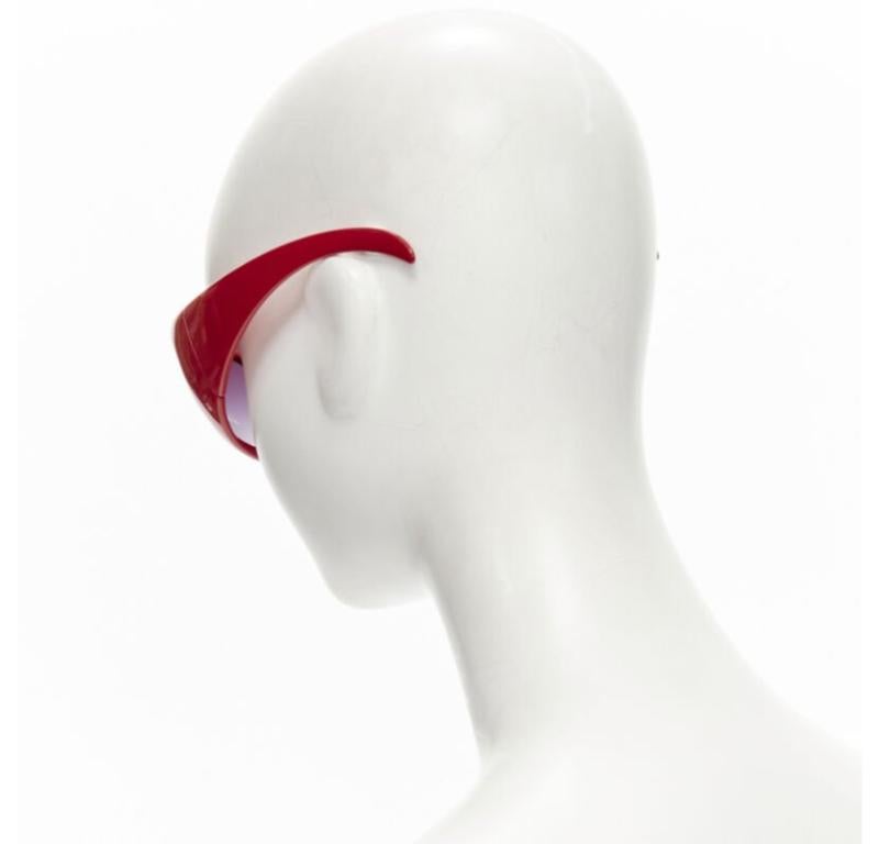Women's rare BERNARD WILLHELM LINDA FARROW PW003 red mould nose masked sunglasses For Sale
