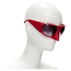 Seltene BERNARD WILLHELM LINDA FARROW PW003 rote Masken-Sonnenbrille mit Nase