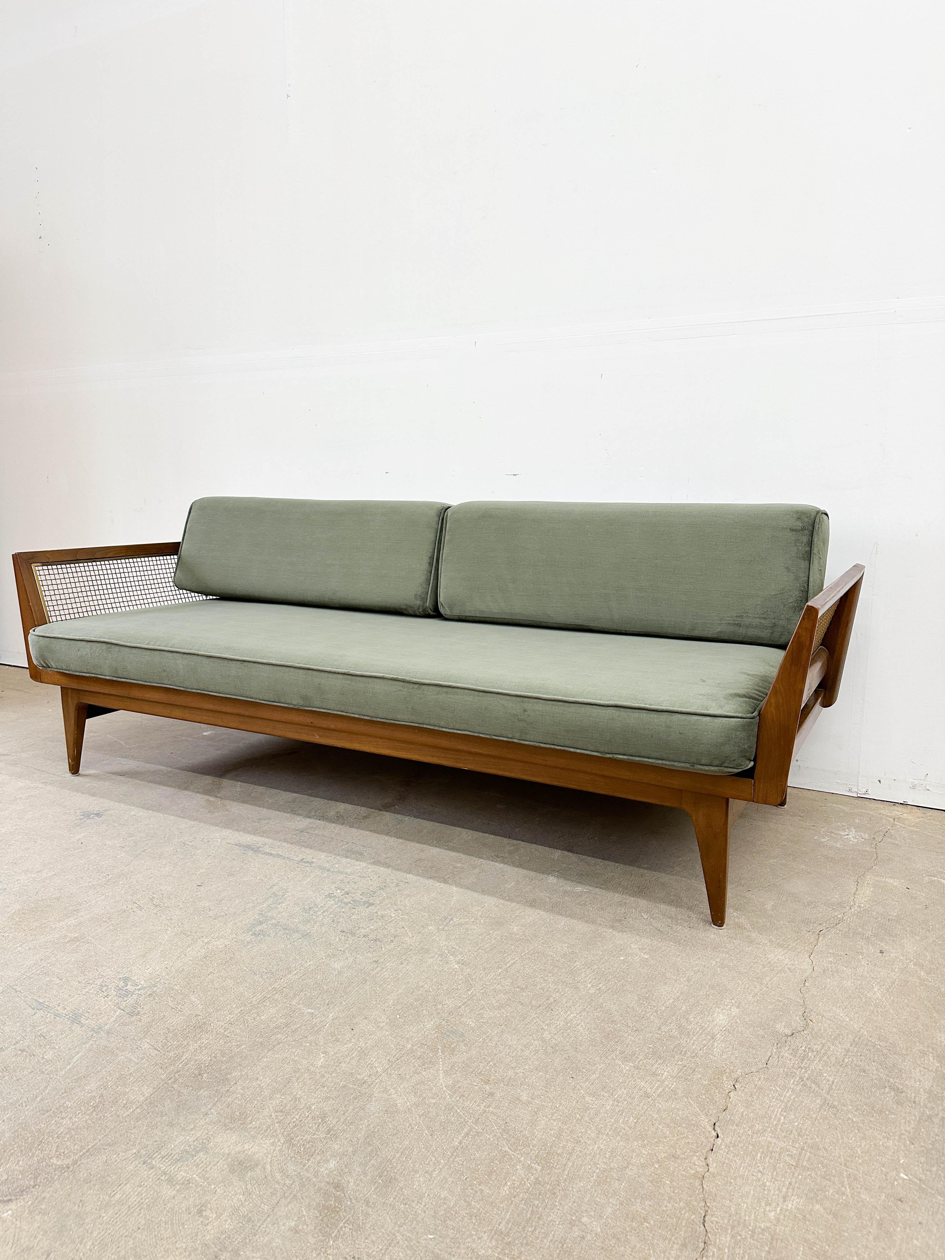 Walnut Rare Bertha Schaeffer Sofa for Singer & Sons