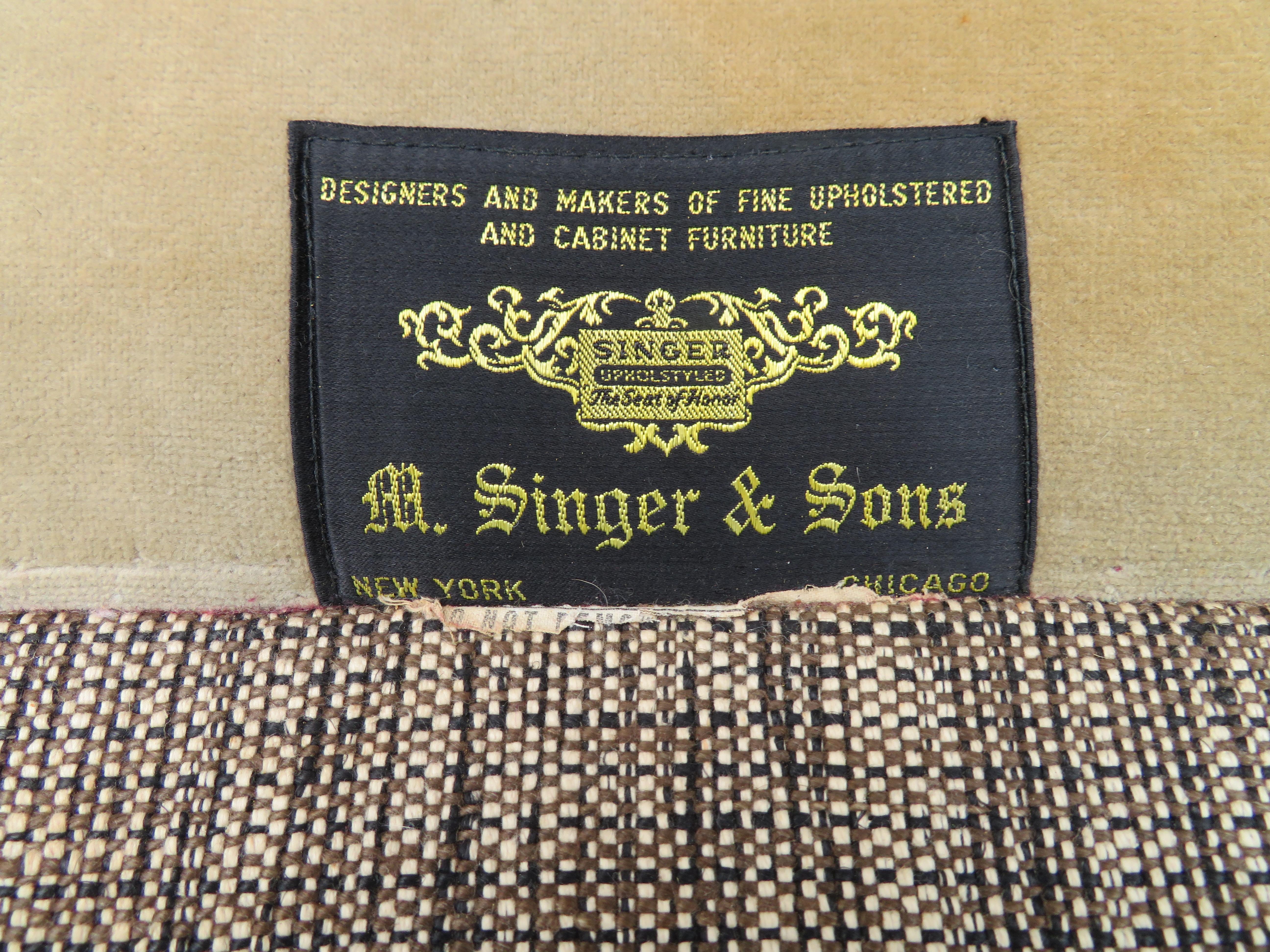 Américain Bertha Scheafer rare canapé sectionnel 2 pièces pour Singer and Sons du milieu du siècle dernier en vente