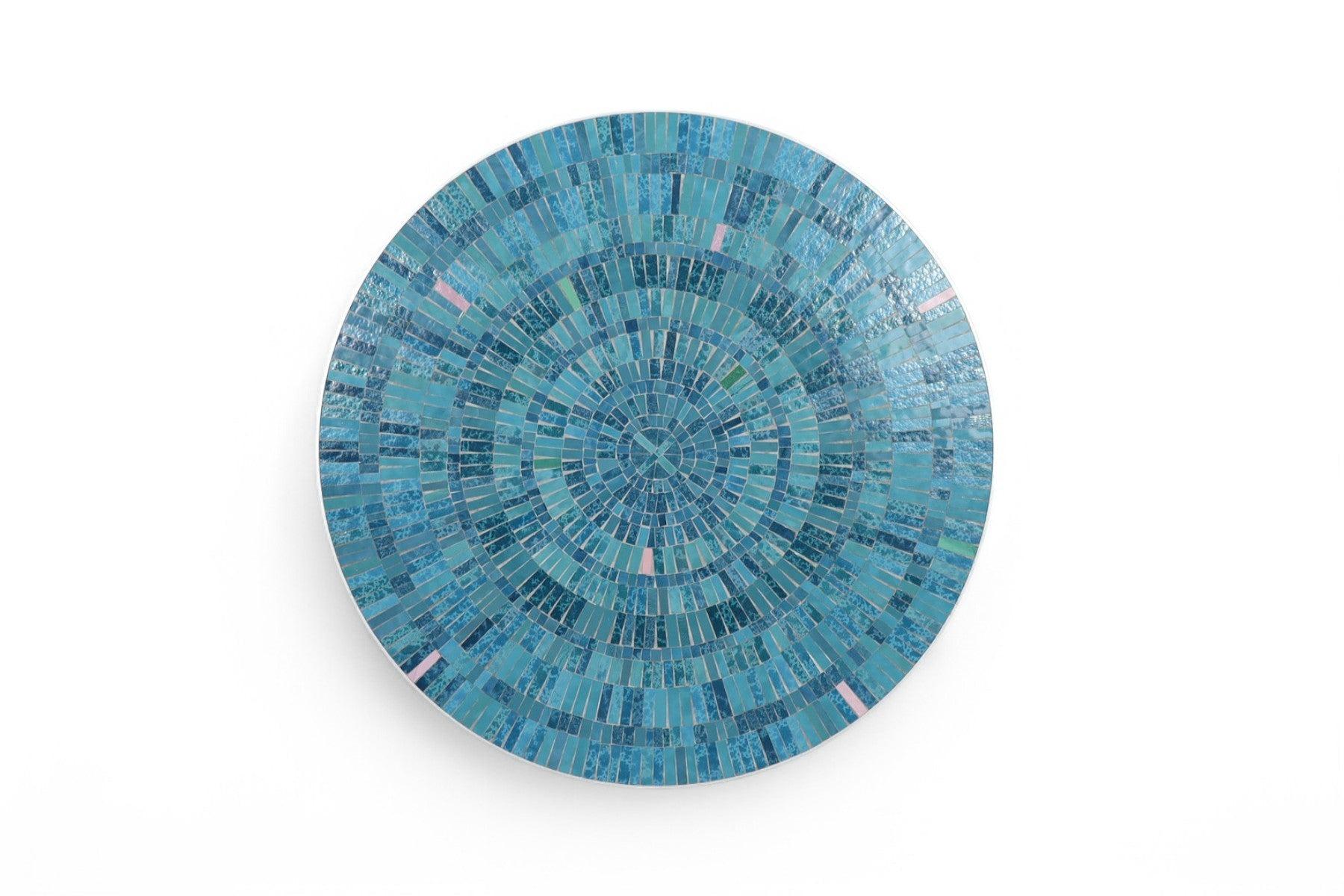 German Rare Berthold Müller Round Mosaic Tile Top Coffee Tabble For Sale