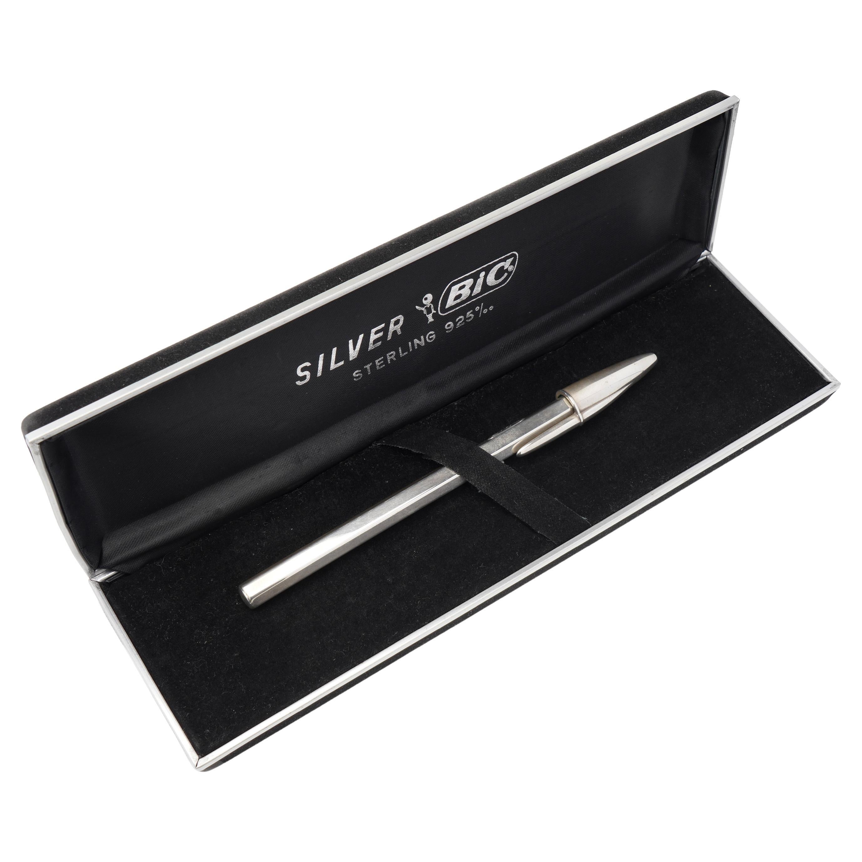 Rare Bic 50th Anniversary Sterling Silver Ballpoint Pen, 2010