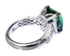Rare Bicolor Indicolite Tourmaline & Diamond 18K Ring
