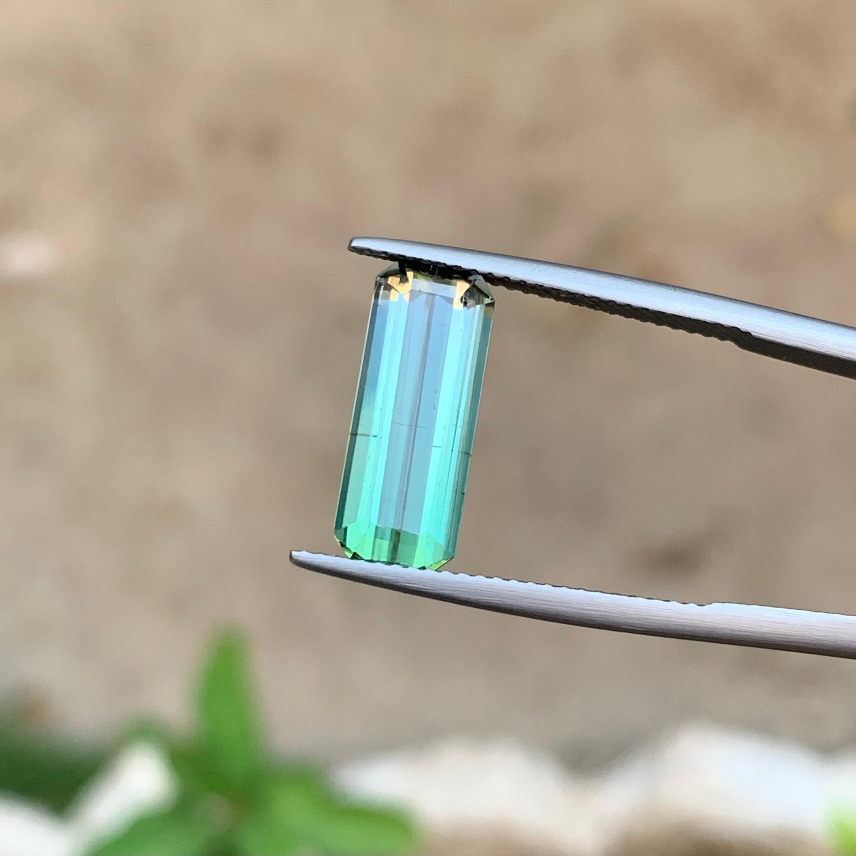 Seltener zweifarbiger natürlicher Turmalin-Edelstein, 4,20 ct Smaragd-Schliff für Ring-Schmuck für Damen oder Herren im Angebot