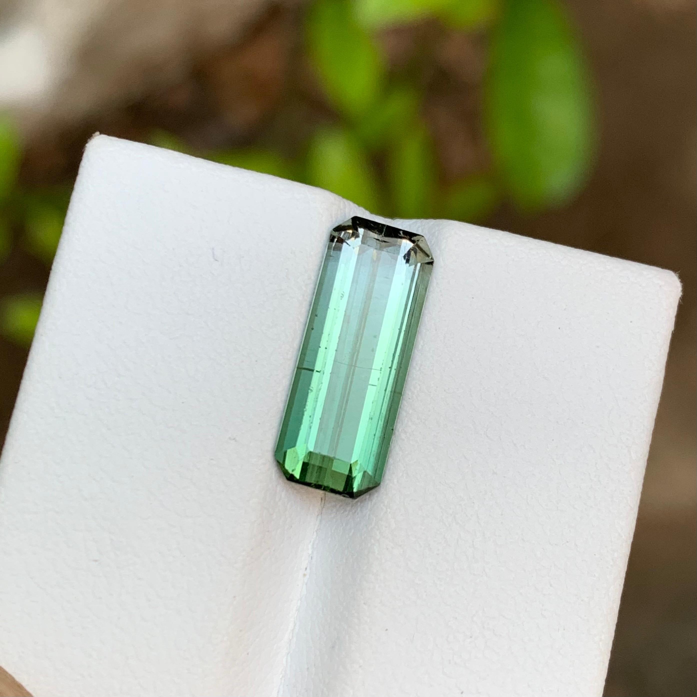 Seltener zweifarbiger natürlicher Turmalin-Edelstein, 4,20 ct Smaragd-Schliff für Ring-Schmuck im Angebot 1