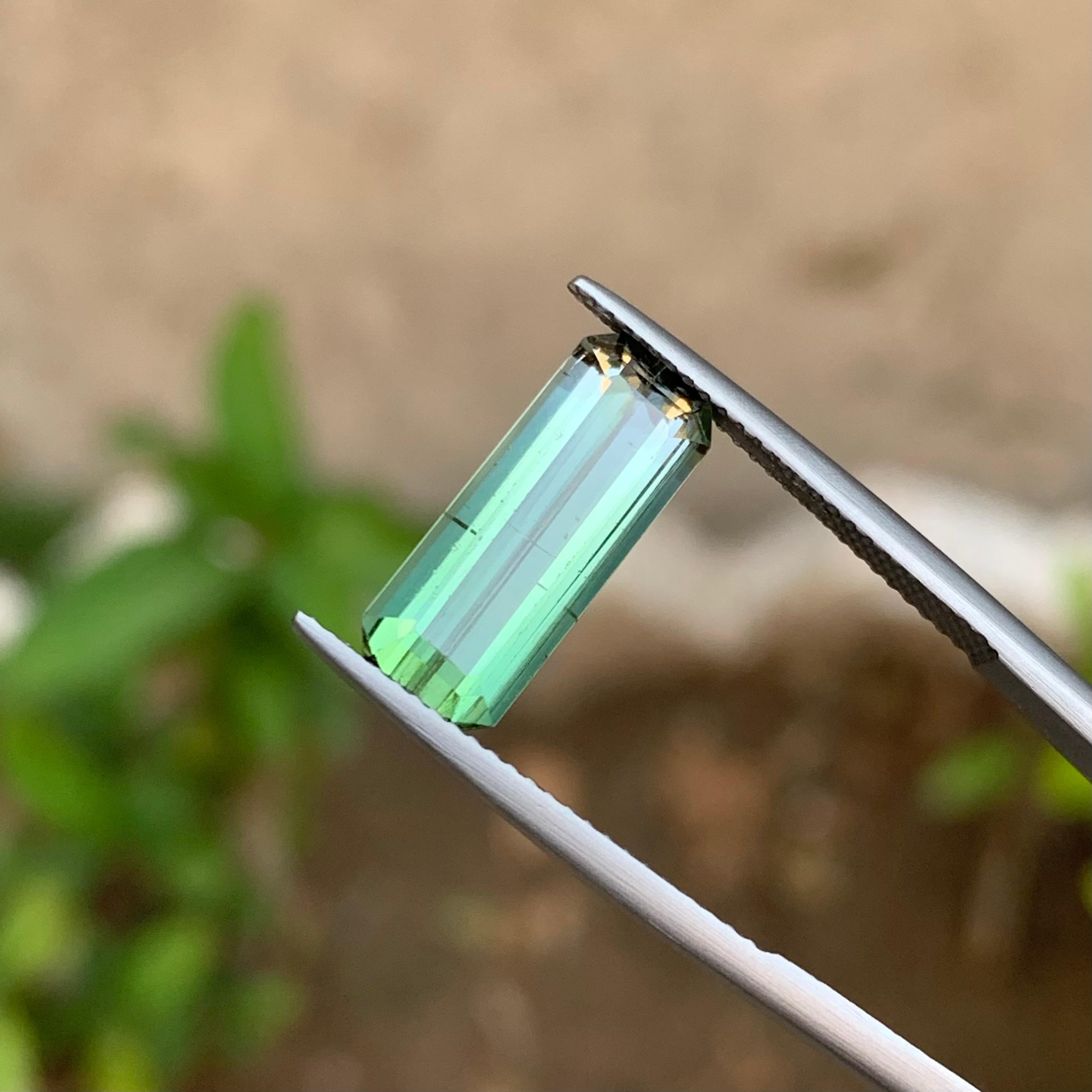 Seltener zweifarbiger natürlicher Turmalin-Edelstein, 4,20 ct Smaragd-Schliff für Ring-Schmuck im Angebot 3