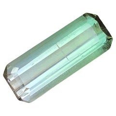 Pierre précieuse tourmaline naturelle bicolore rare, taille émeraude 4,20 ct pour bague joaillerie