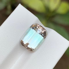 Rare Bicolor Natural Tourmaline Gemstone, 7.60 Ct Step Cushion for Ring/Pendant