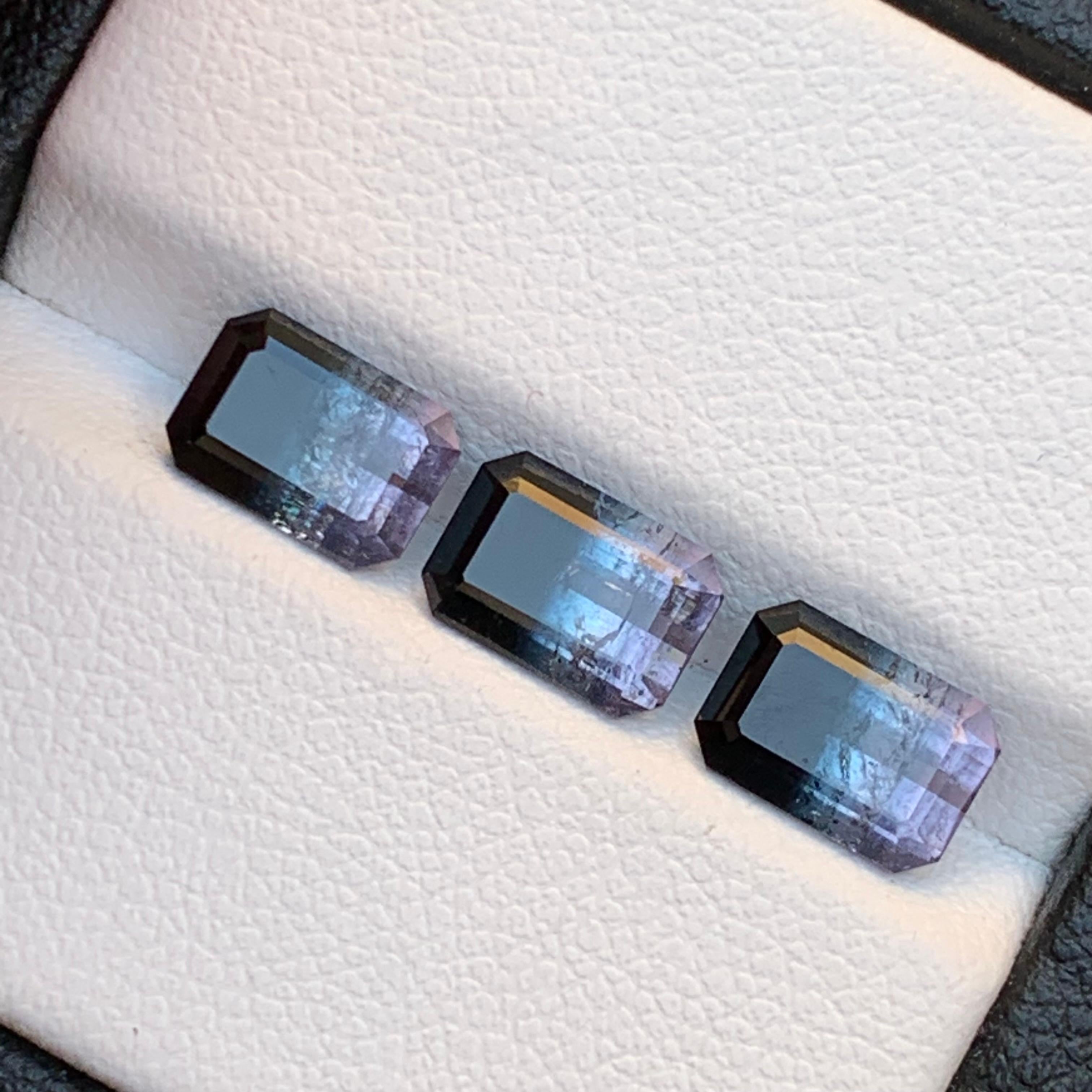 Rare Bicolor Natural Tourmaline Loose Gemstones Set 3.95 Ct for Jewelry Making For Sale 4