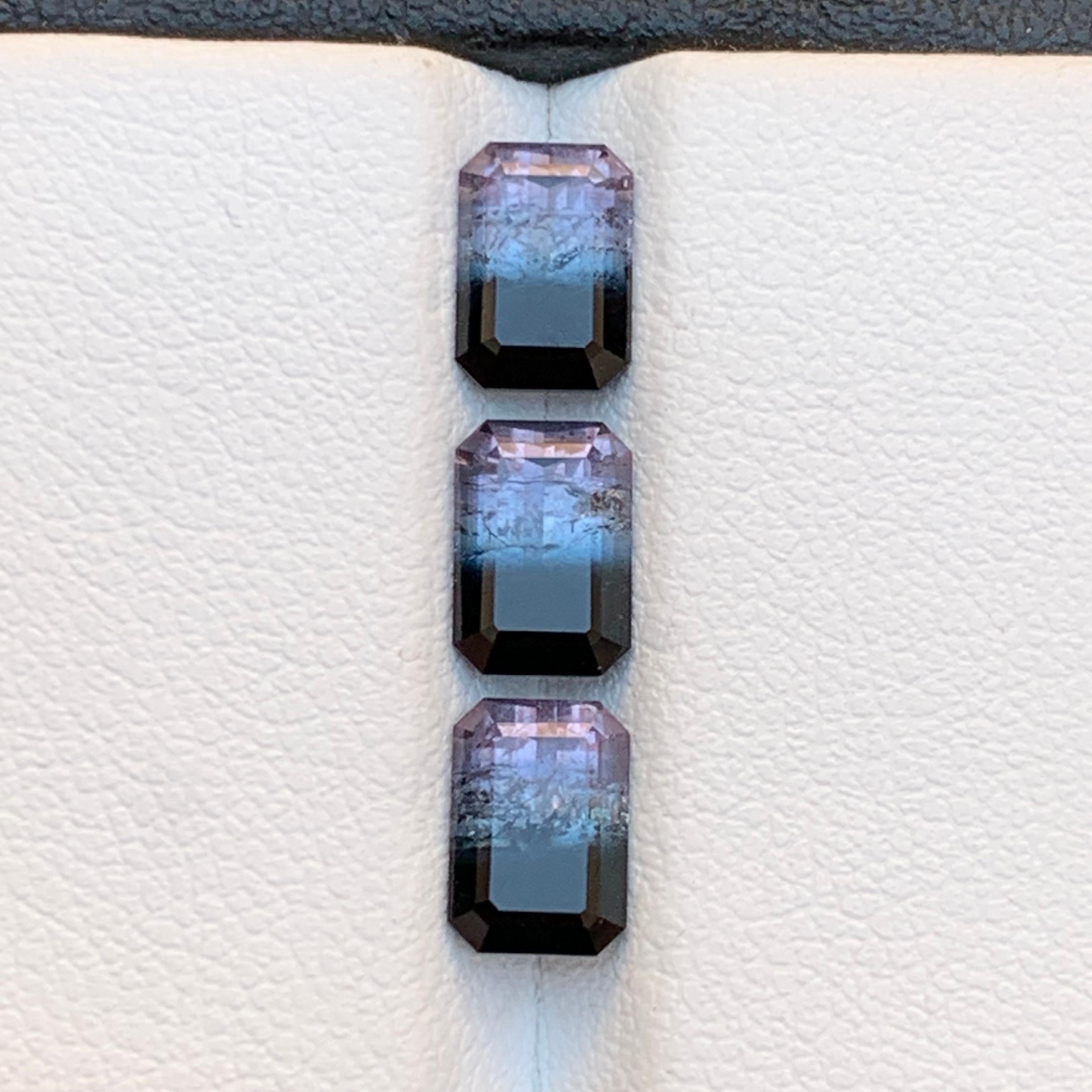 Rare Bicolor Natural Tourmaline Loose Gemstones Set 3.95 Ct for Jewelry Making For Sale 5