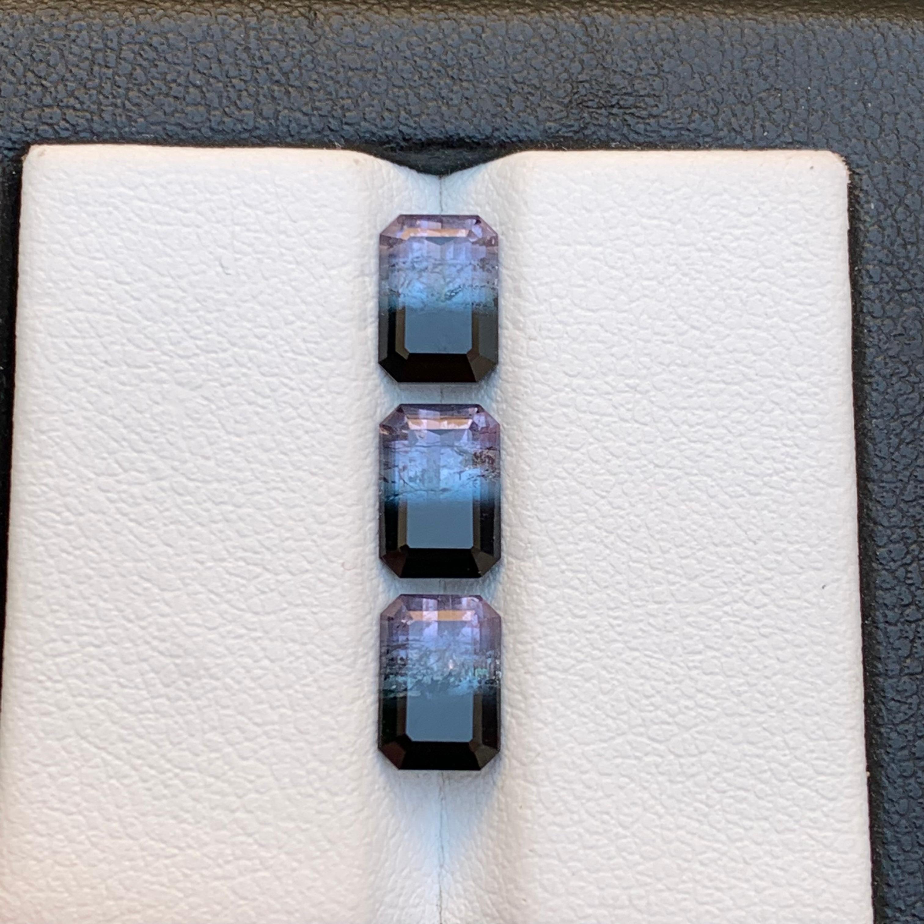 Rare Bicolor Natural Tourmaline Loose Gemstones Set 3.95 Ct for Jewelry Making For Sale 6