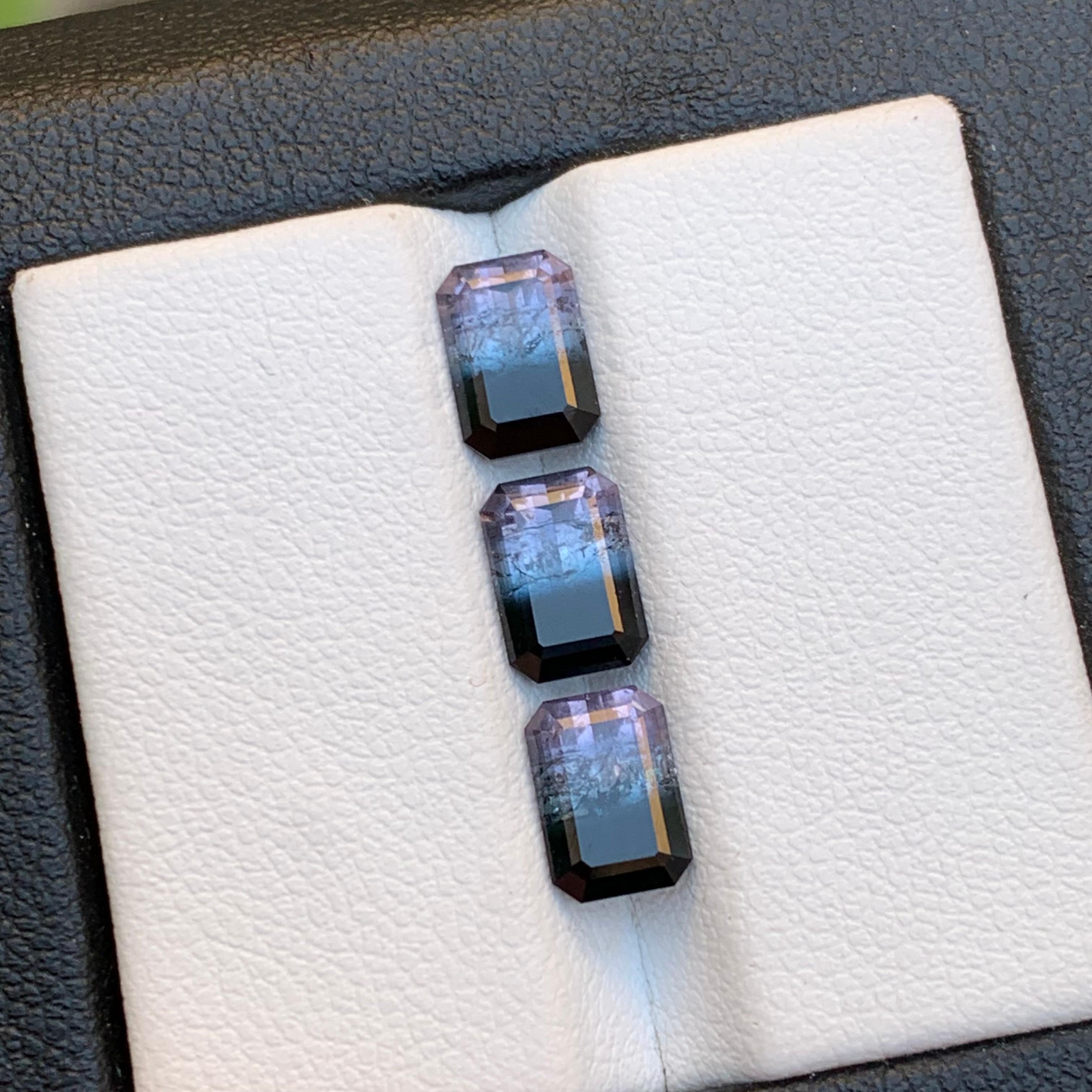 Rare Bicolor Natural Tourmaline Loose Gemstones Set 3.95 Ct for Jewelry Making For Sale 7