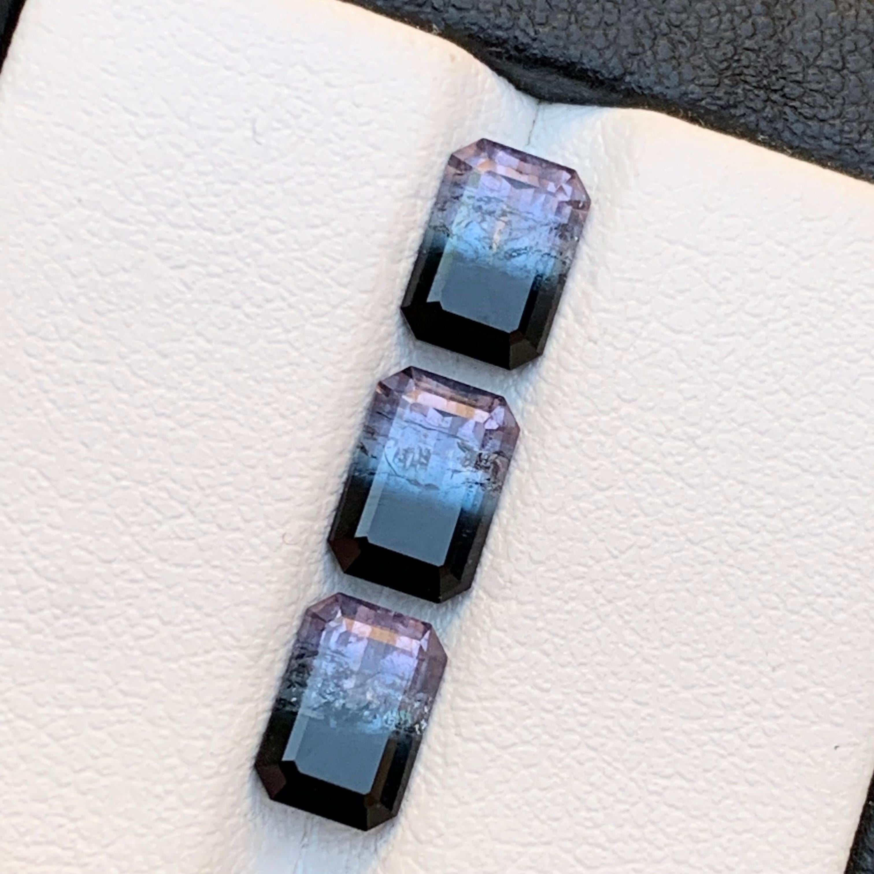 Women's or Men's Rare Bicolor Natural Tourmaline Loose Gemstones Set 3.95 Ct for Jewelry Making For Sale