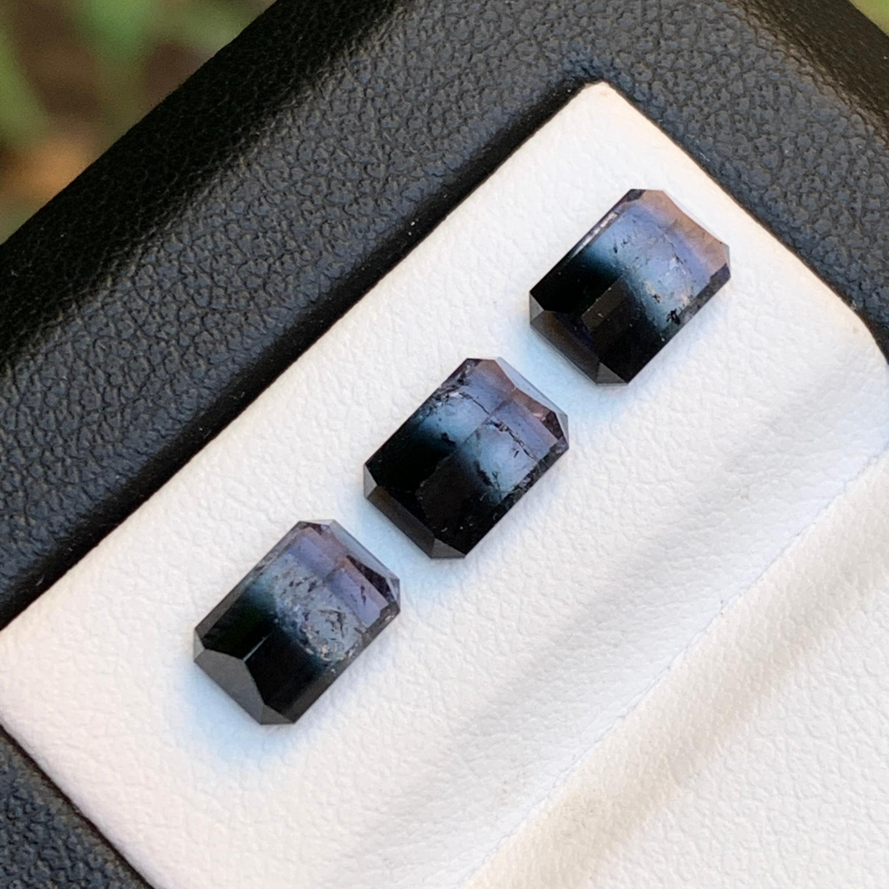 Rare Bicolor Natural Tourmaline Loose Gemstones Set 3.95 Ct for Jewelry Making For Sale 2