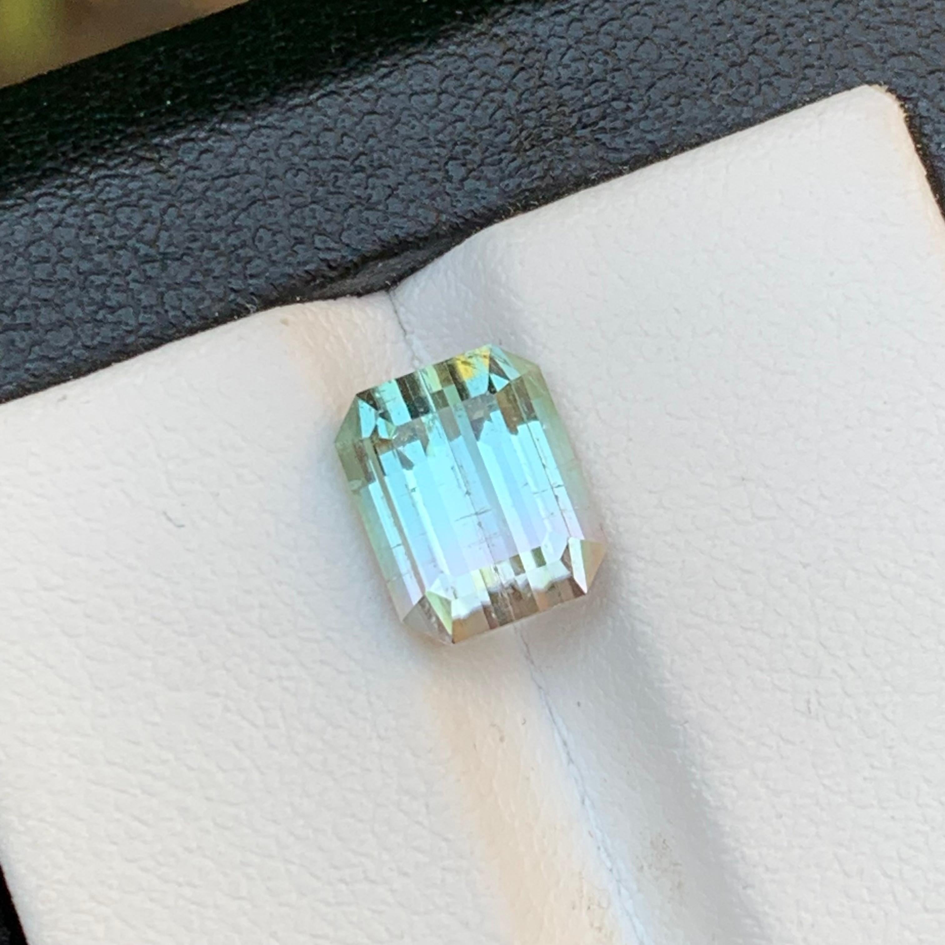 Rare Bicolor Natural Tourmaline Ring Loose Gemstones 3.70 Ct Emerald Cut-Jewelry For Sale 5