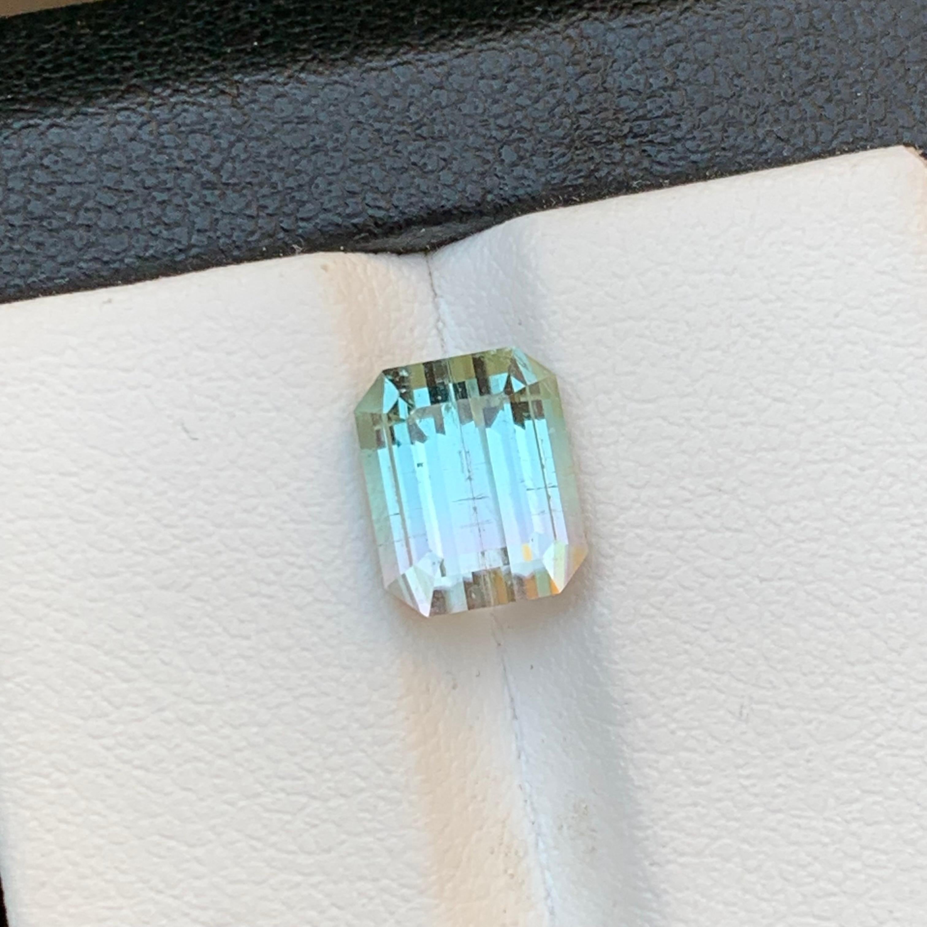 Rare Bicolor Natural Tourmaline Ring Loose Gemstones 3.70 Ct Emerald Cut-Jewelry For Sale 6