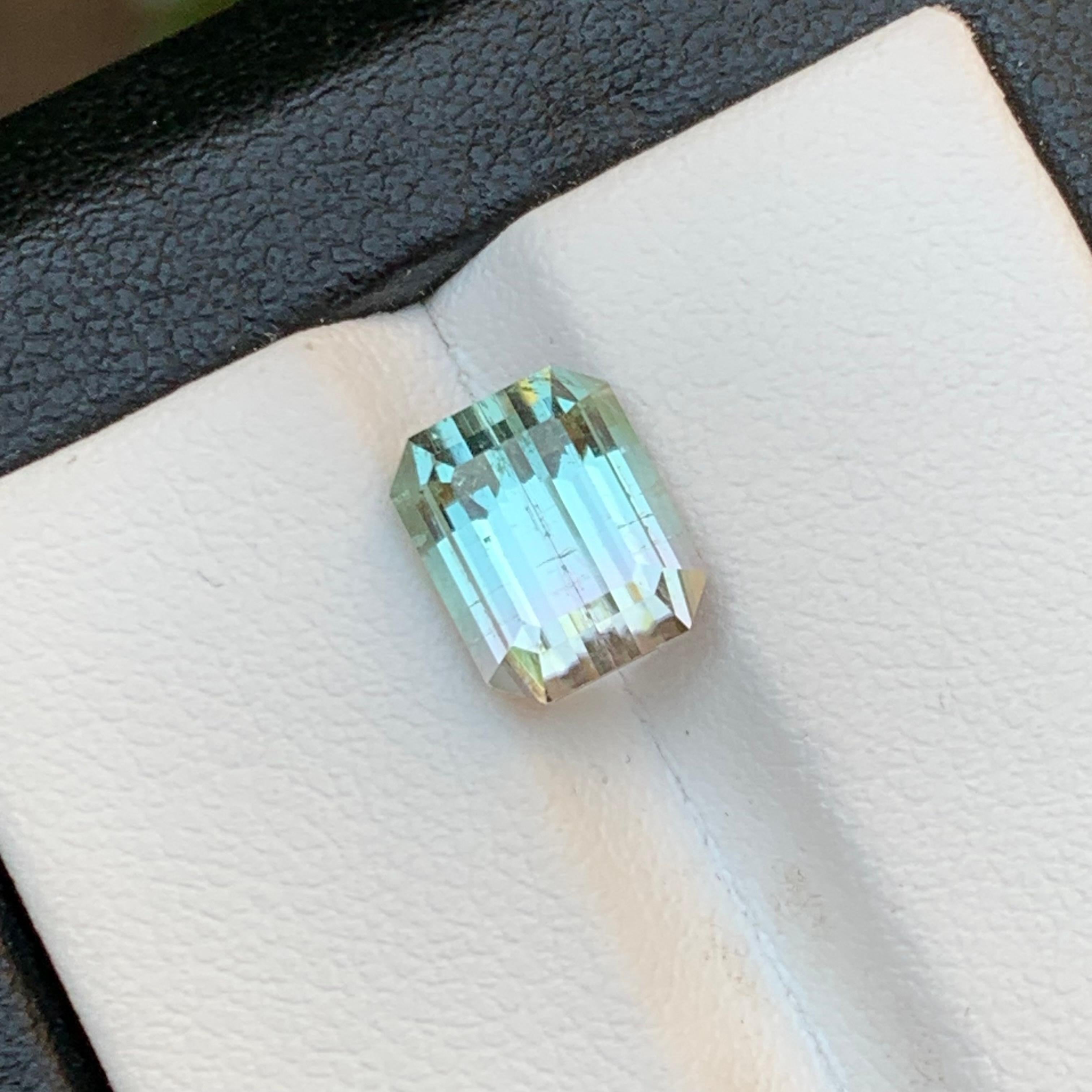 Rare Bicolor Natural Tourmaline Ring Loose Gemstones 3.70 Ct Emerald Cut-Jewelry For Sale 7