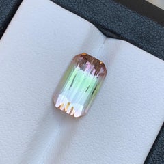 Rare Bicolor Natural Tourmaline Ring Pendant Loose Gemstone 4.45 Ct Cushion Cut