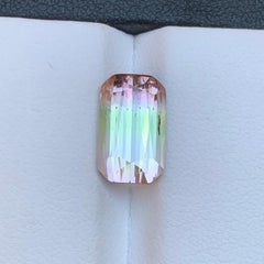 Rare Bicolor Natural Tourmaline Ring Pendant Loose Gemstone 4.45 Ct Cushion Cut