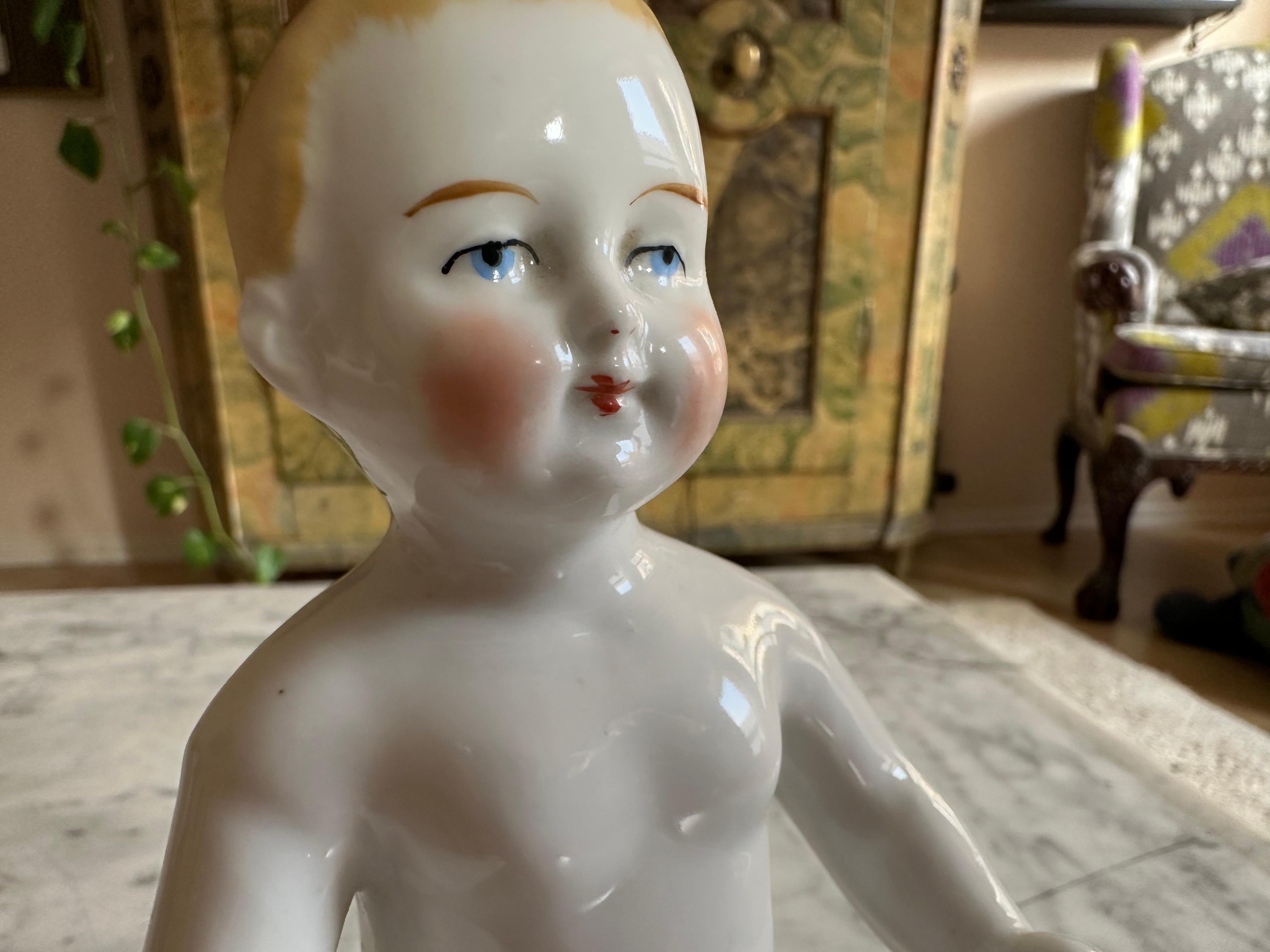Rare Biedermeier Bathing Doll, Porcelain, c. 1820, Germany For Sale 9