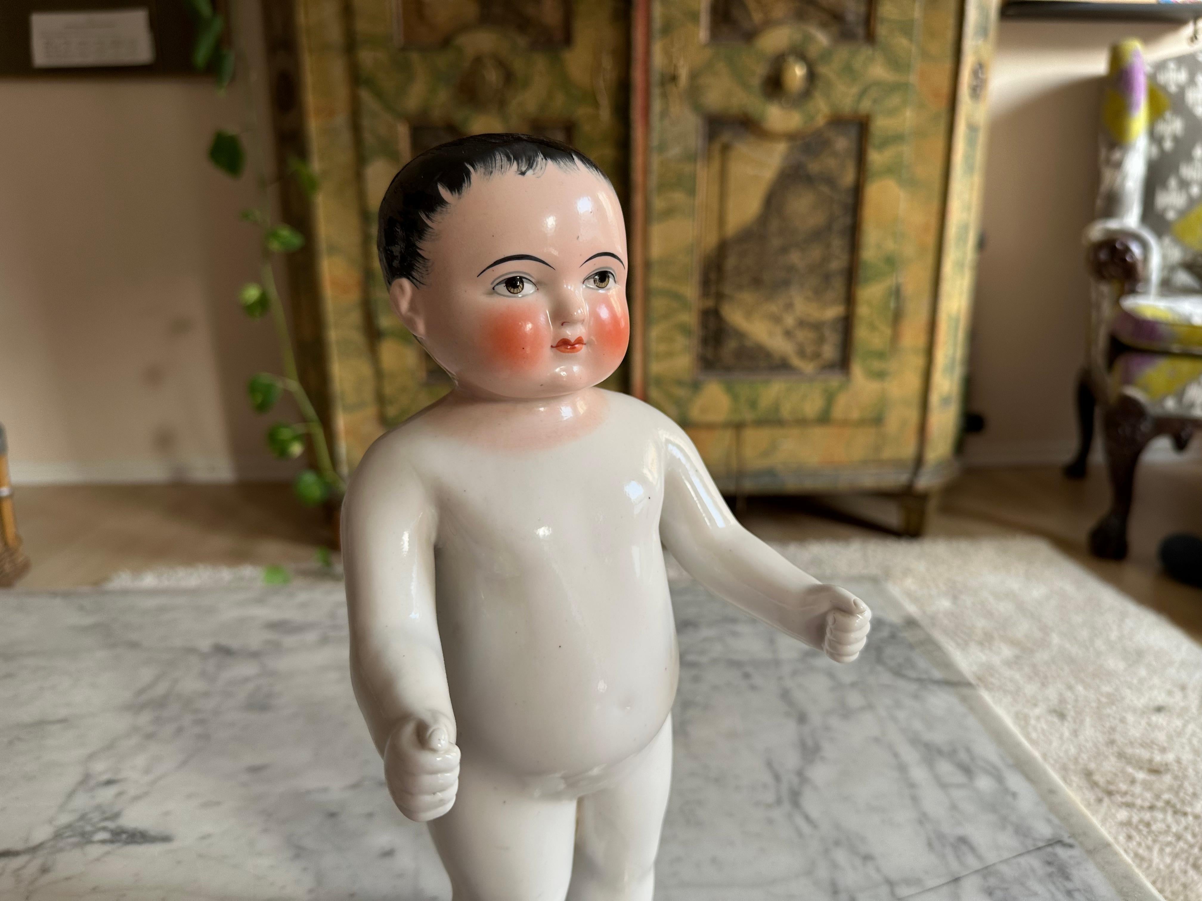 Rare Biedermeier Bathing Doll, Porcelain, c. 1820, Germany In Excellent Condition For Sale In Hamburg, DE