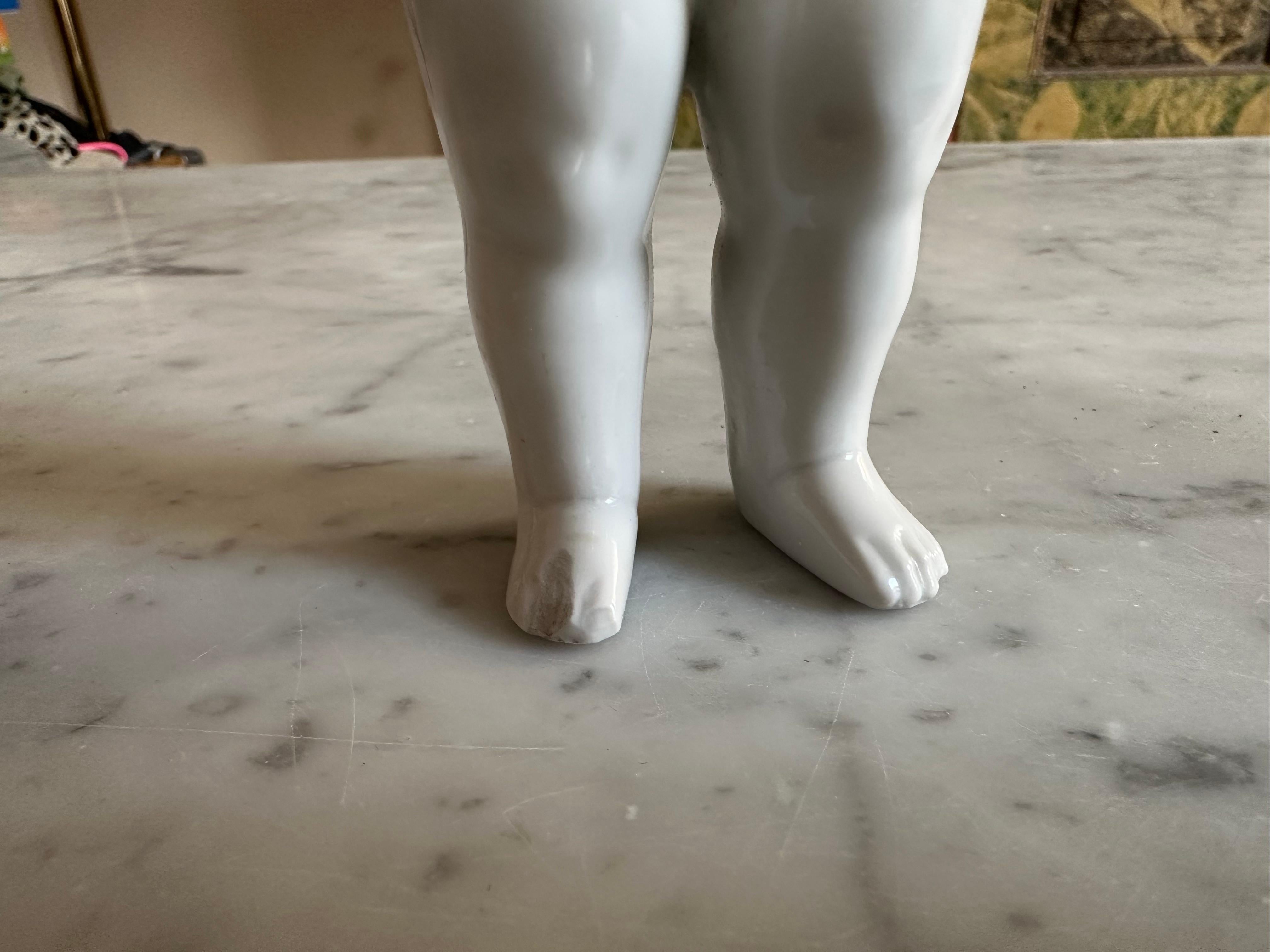 Early 19th Century Rare Biedermeier Bathing Doll, Porcelain, c. 1820, Germany For Sale