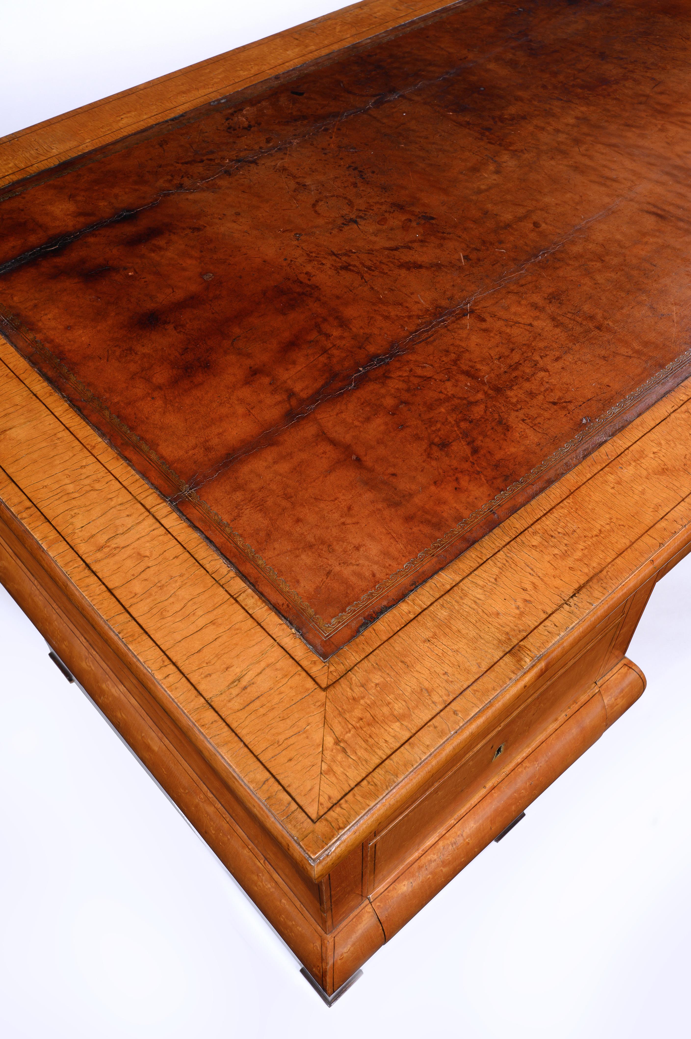 19th Century Rare Biedermeier Maple Wood Desk of Unusual Neoclassical Form, Vienna