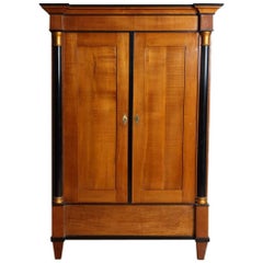 Rare Biedermeier Pearwood Wardrobe, circa 1820