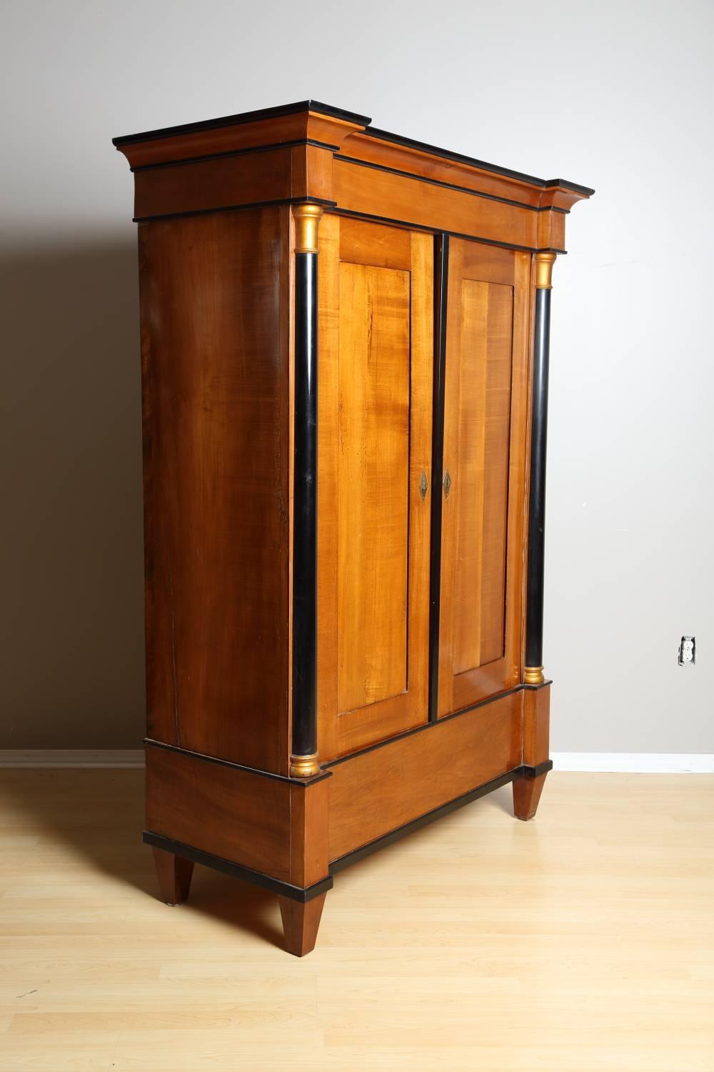 Rare Biedermeier Pearwood Wardrobe, circa 1820 For Sale 3
