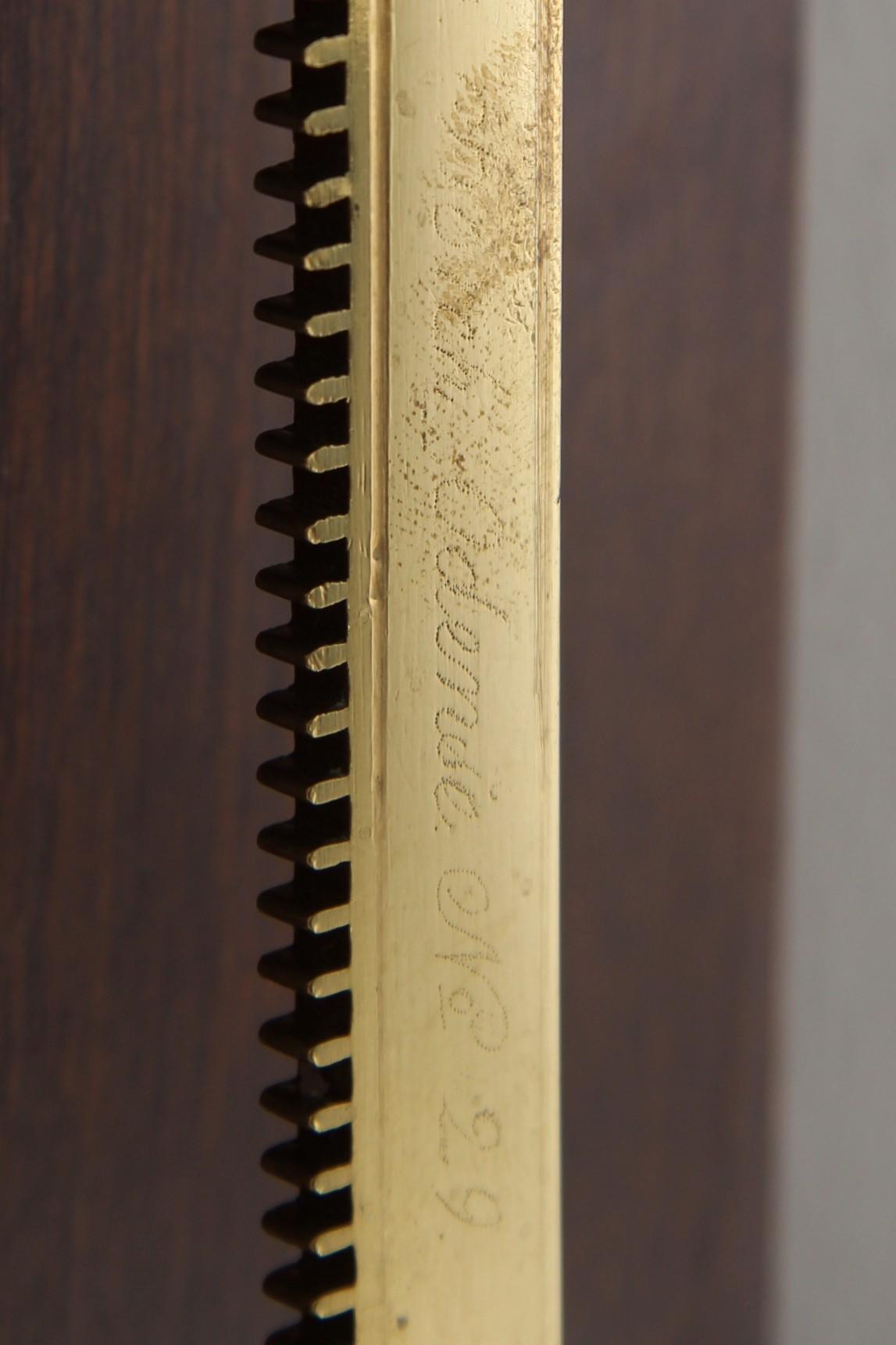 Rare Biedermeier Saw Wall Clock, Denmark, dated 1829 For Sale 4