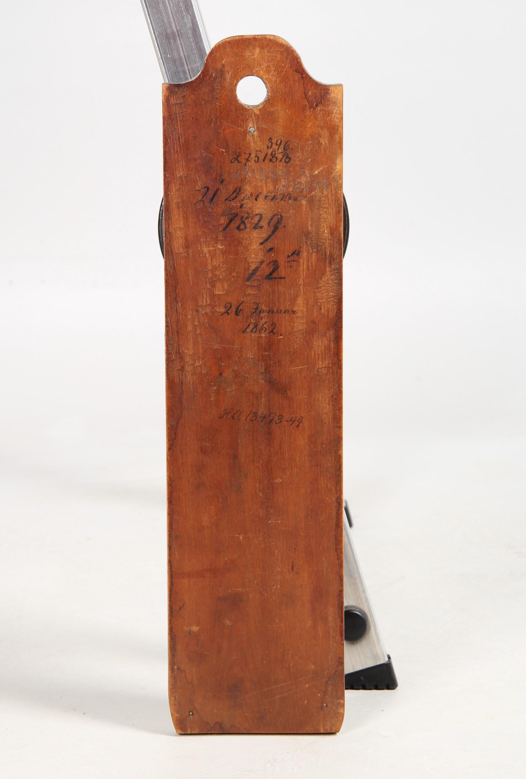 Rare Biedermeier Saw Wall Clock, Denmark, dated 1829 For Sale 6
