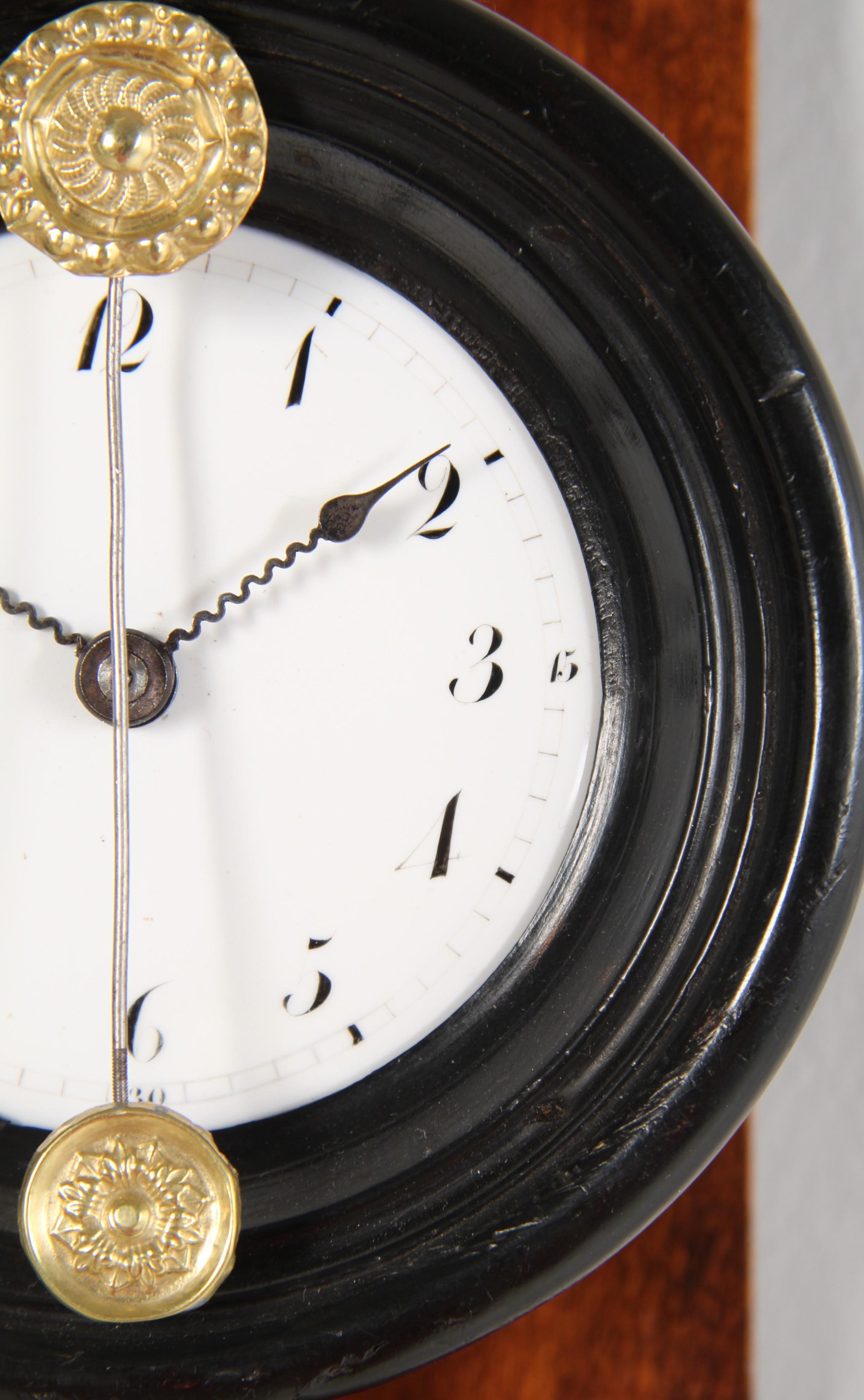 Danish Rare Biedermeier Saw Wall Clock, Denmark, dated 1829 For Sale
